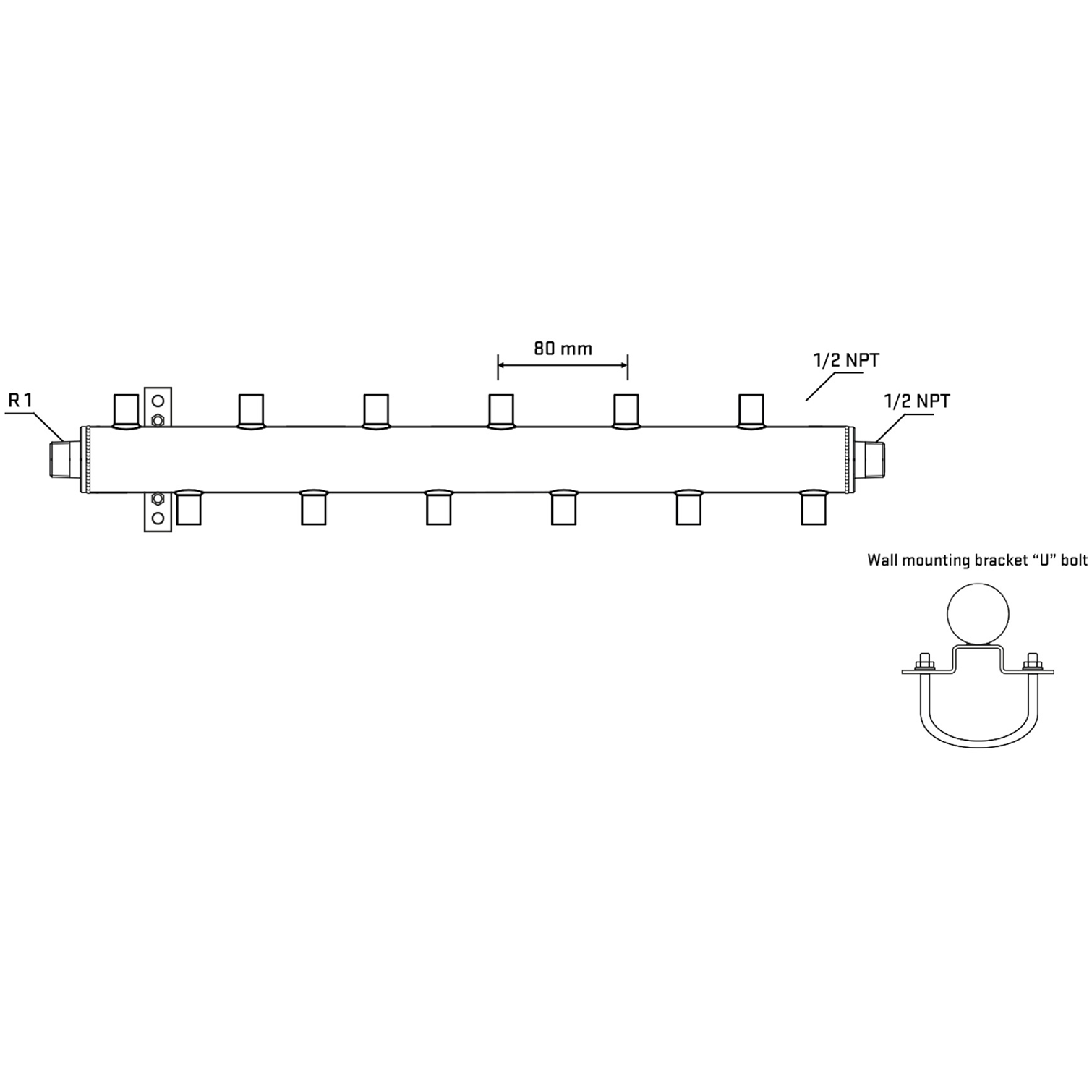 M5F2A060531 Manifolds Stainless Steel Double Sided