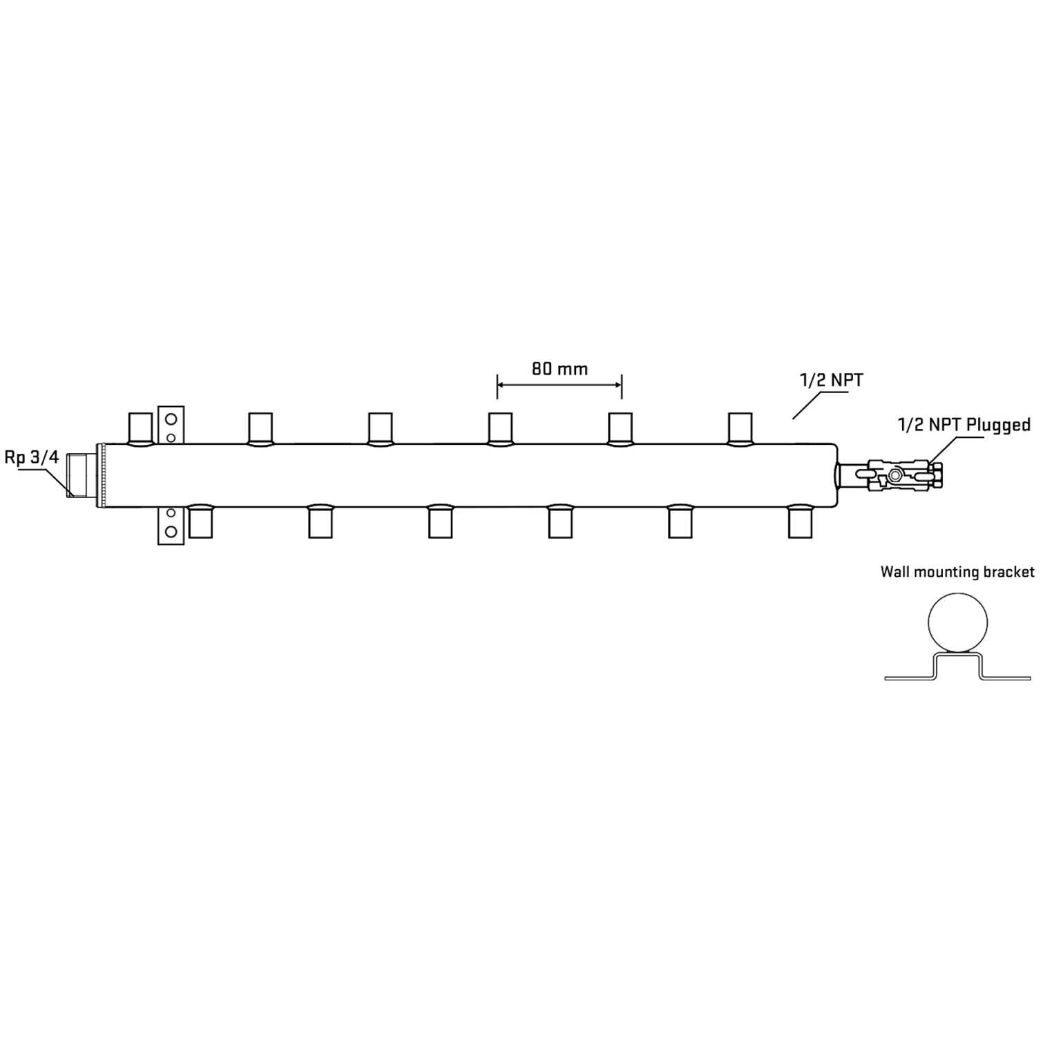 M5F2A060612 Manifolds Stainless Steel Double Sided