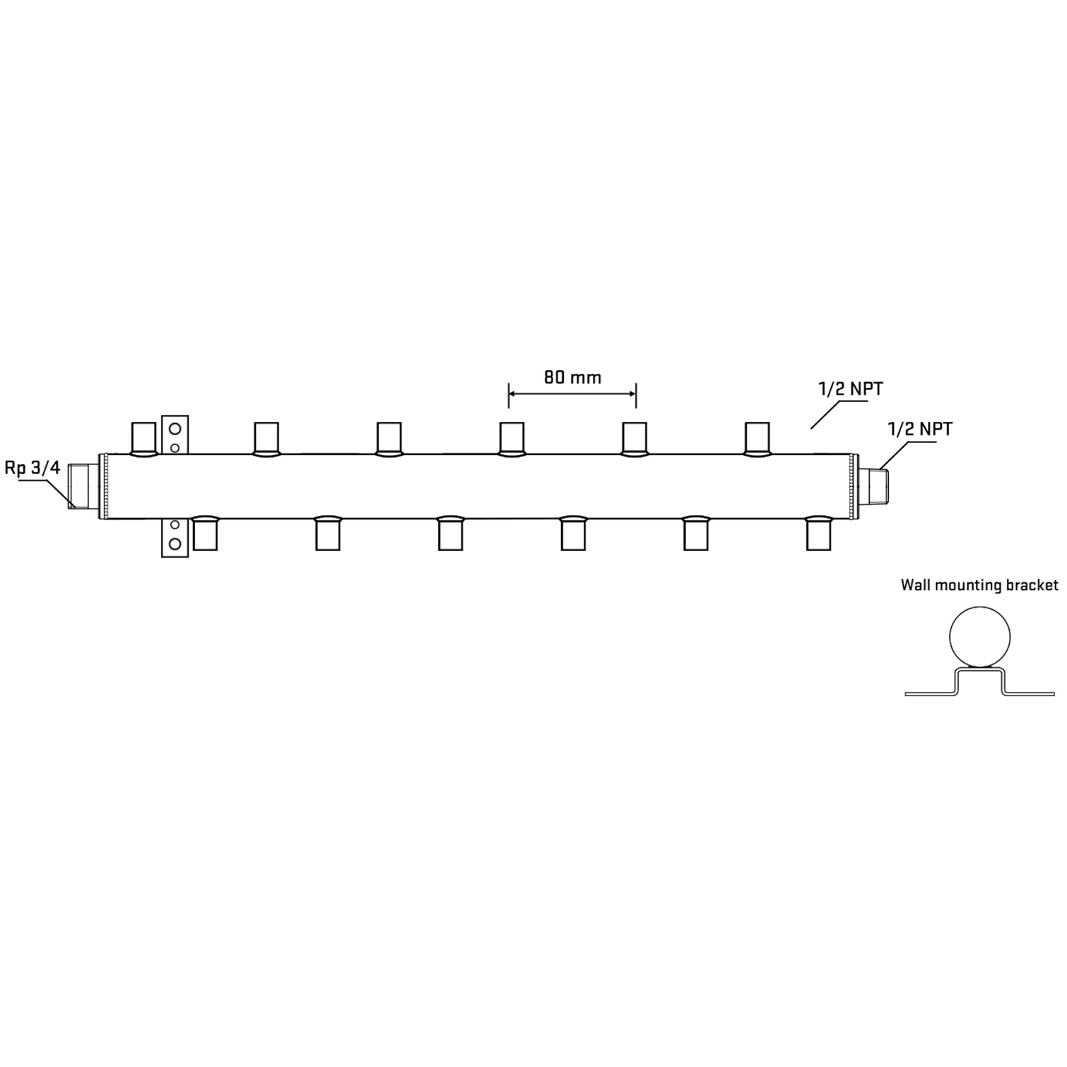 M5F2A060632 Manifolds Stainless Steel Double Sided