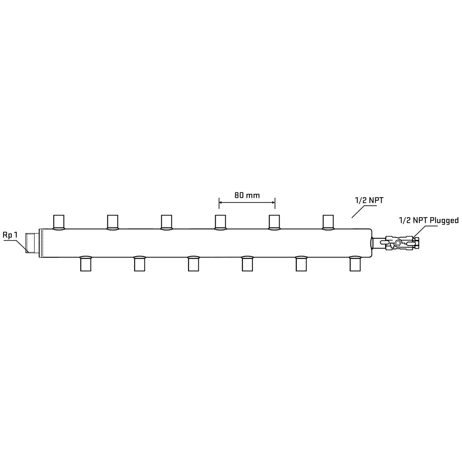 M5F2A060710 Manifolds Stainless Steel Double Sided