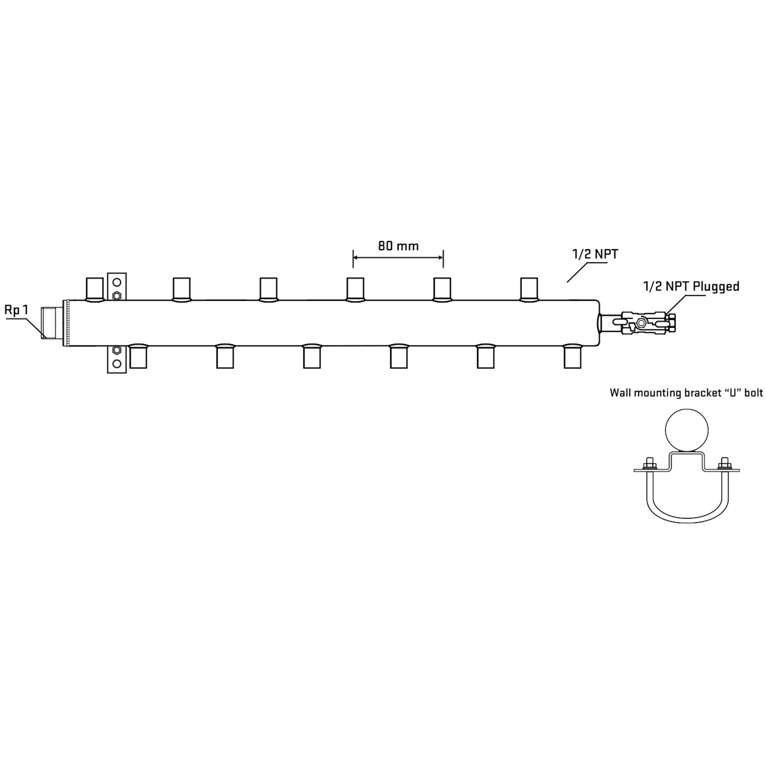 M5F2A060711 Manifolds Stainless Steel Double Sided