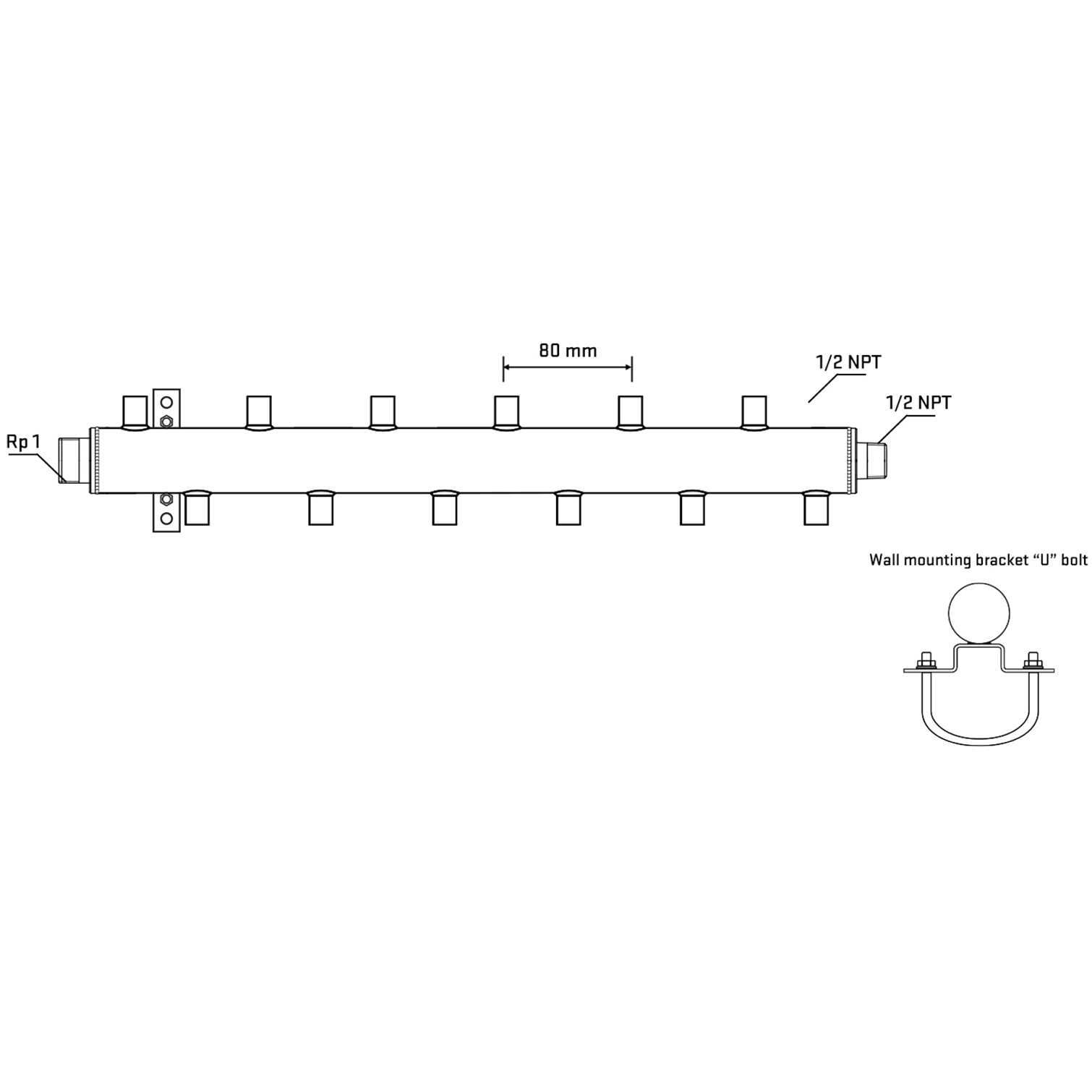 M5F2A060731 Manifolds Stainless Steel Double Sided