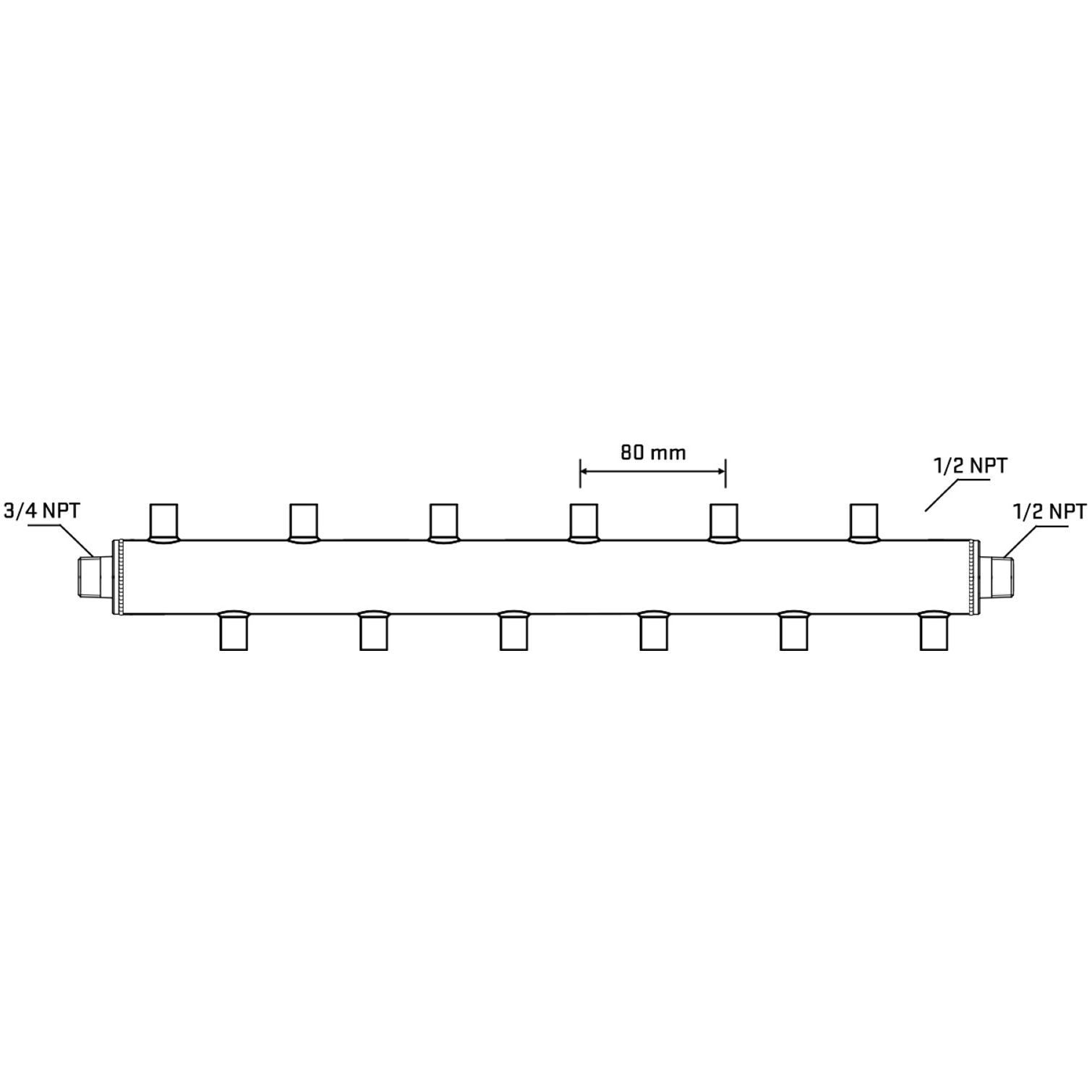 M5F2A060830 Manifolds Stainless Steel Double Sided