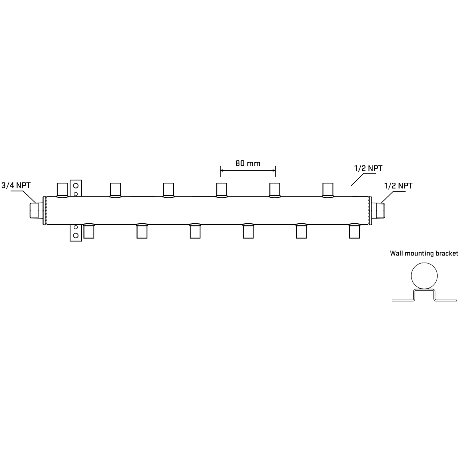 M5F2A060832 Manifolds Stainless Steel Double Sided