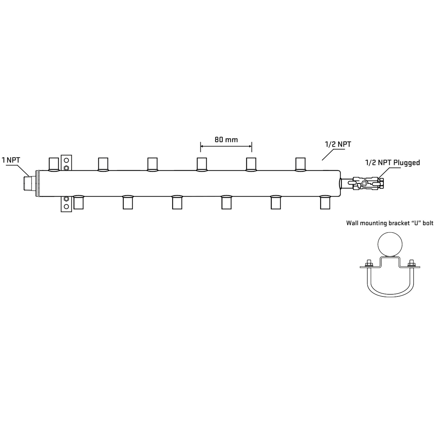 M5F2A060911 Manifolds Stainless Steel Double Sided