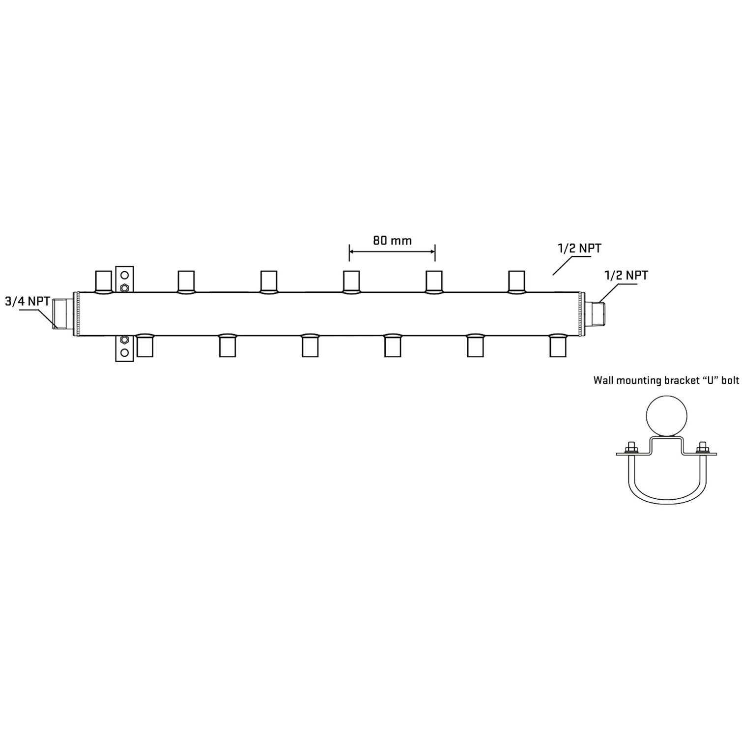 M5F2A061031 Manifolds Stainless Steel Double Sided