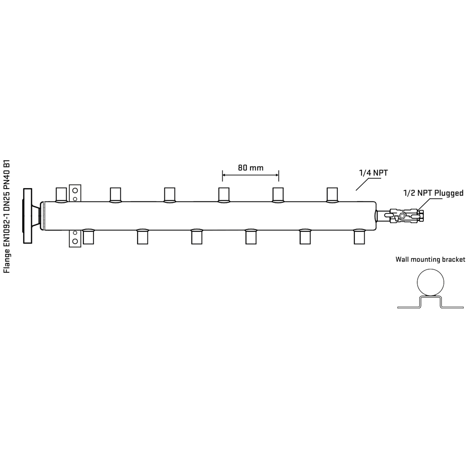 M5F2A070312 Manifolds Stainless Steel Double Sided