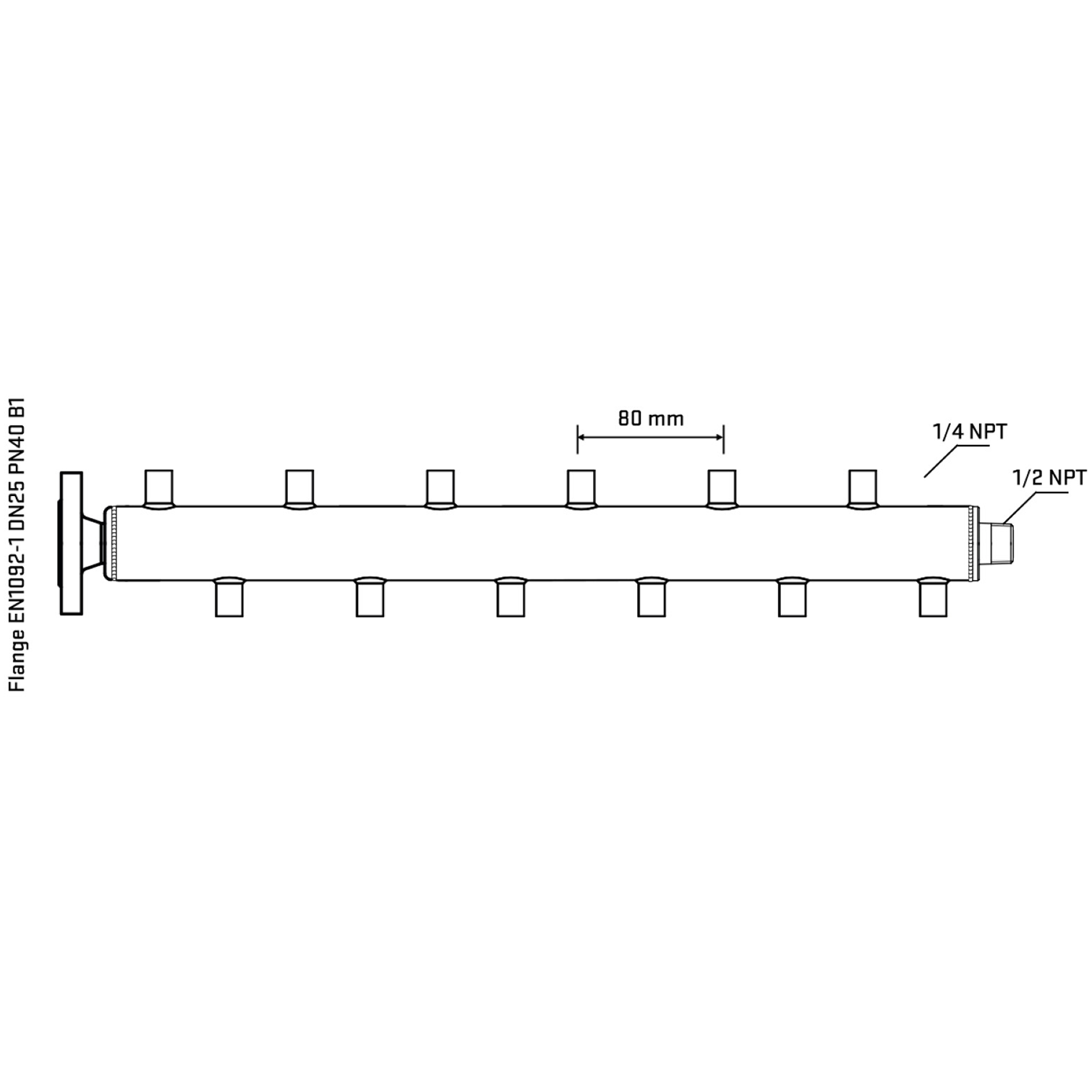 M5F2A070330 Manifolds Stainless Steel Double Sided