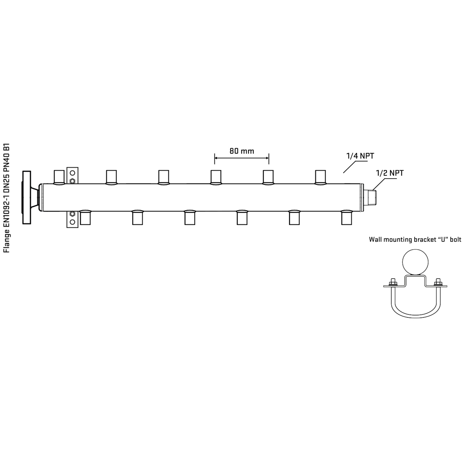 M5F2A070331 Manifolds Stainless Steel Double Sided