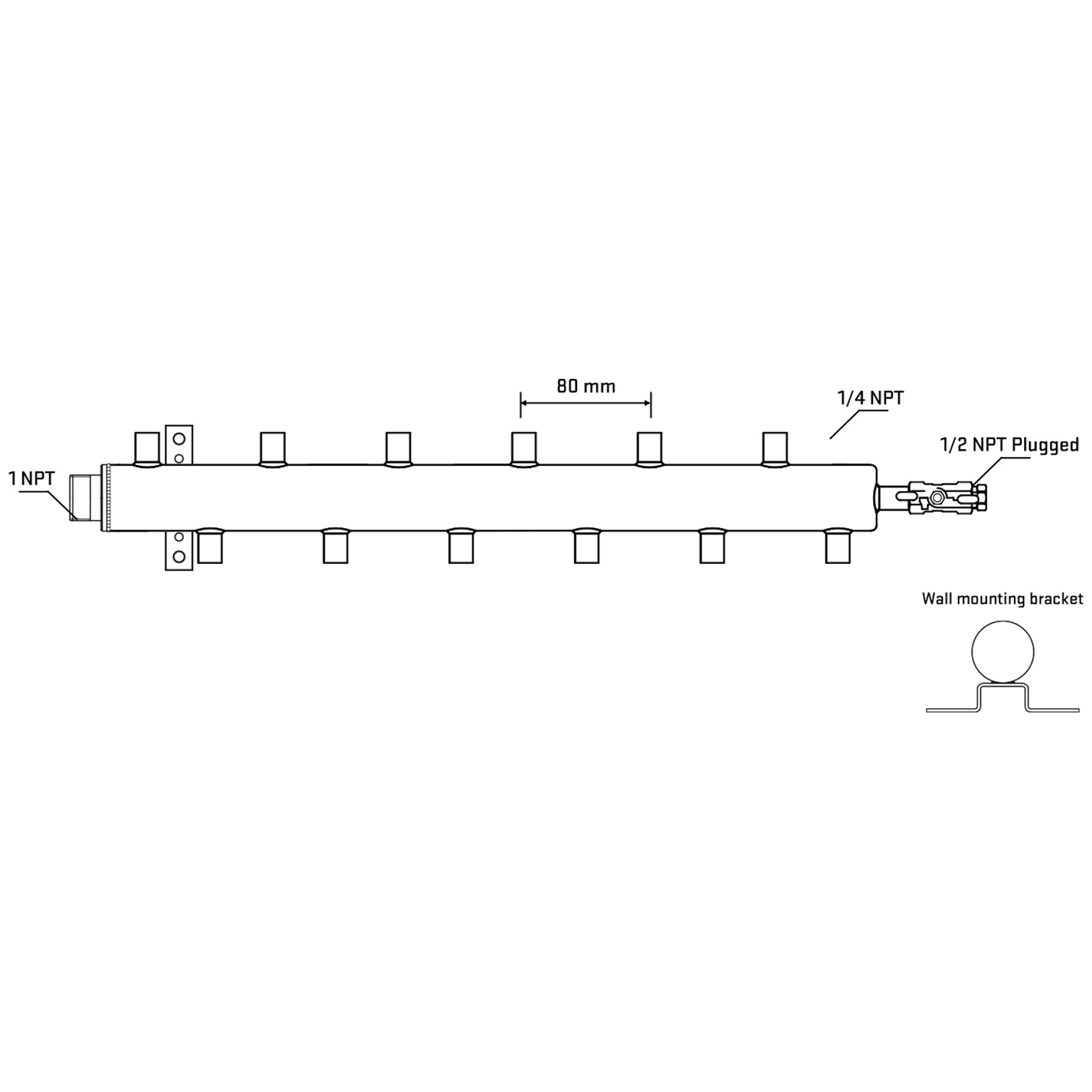 M5F2A071112 Manifolds Stainless Steel Double Sided