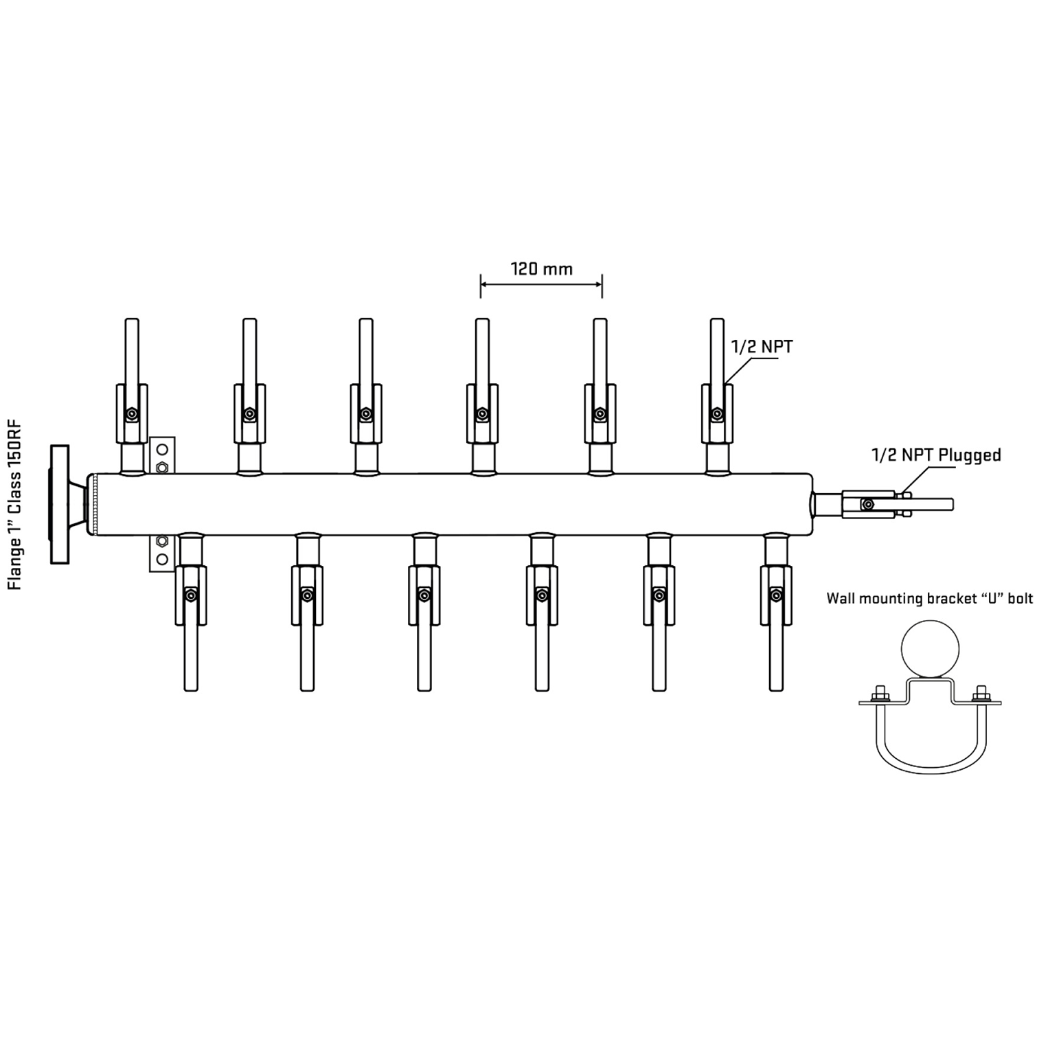 M5F2B080111 Manifolds Stainless Steel Double Sided