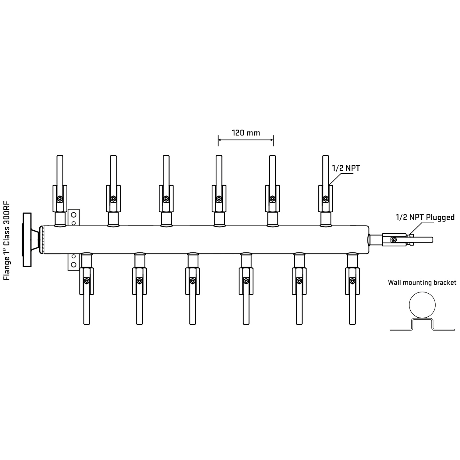 M5F2B080212 Manifolds Stainless Steel Double Sided