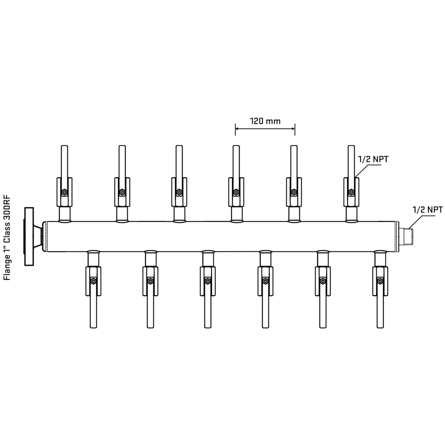 M5F2B080230 Manifolds Stainless Steel Double Sided