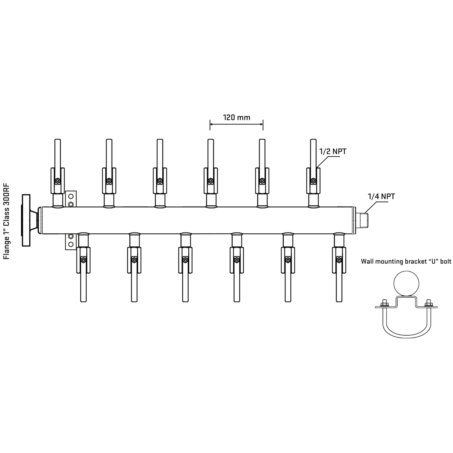 M5F2B080241 Manifolds Stainless Steel Double Sided