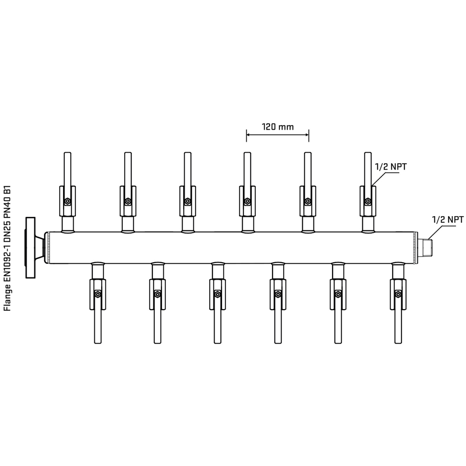 M5F2B080330 Manifolds Stainless Steel Double Sided