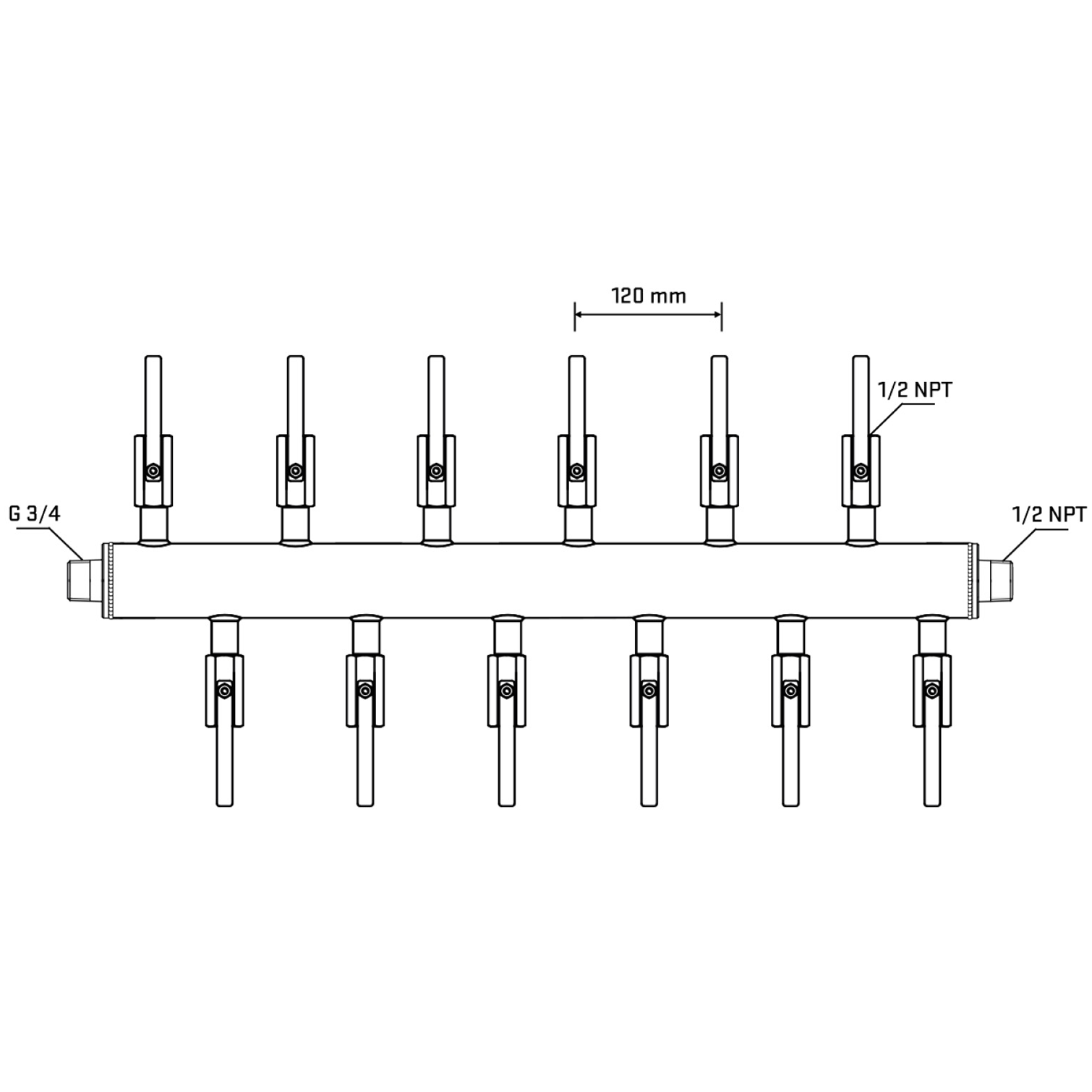 M5F2B080430 Manifolds Stainless Steel Double Sided