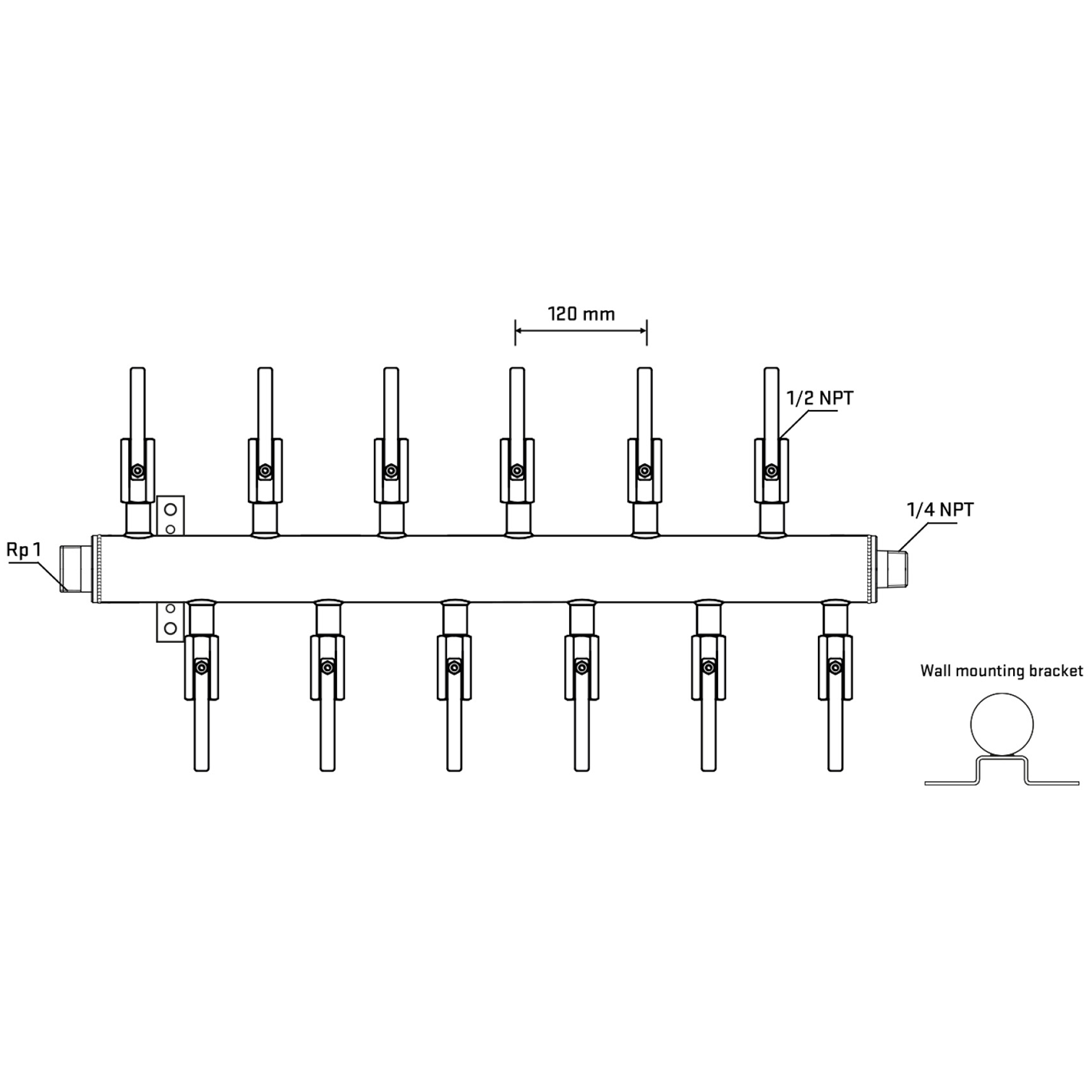 M5F2B080742 Manifolds Stainless Steel Double Sided