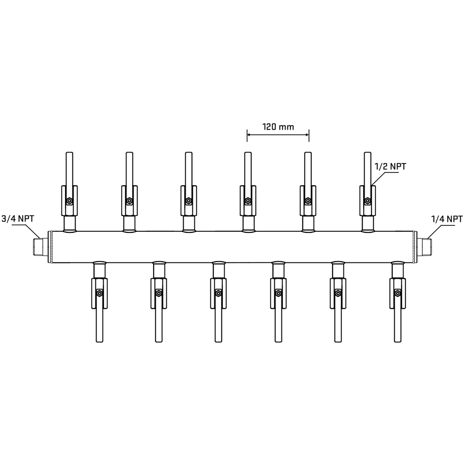 M5F2B080840 Manifolds Stainless Steel Double Sided