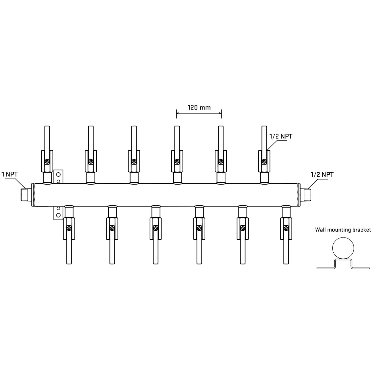 M5F2B080932 Manifolds Stainless Steel Double Sided