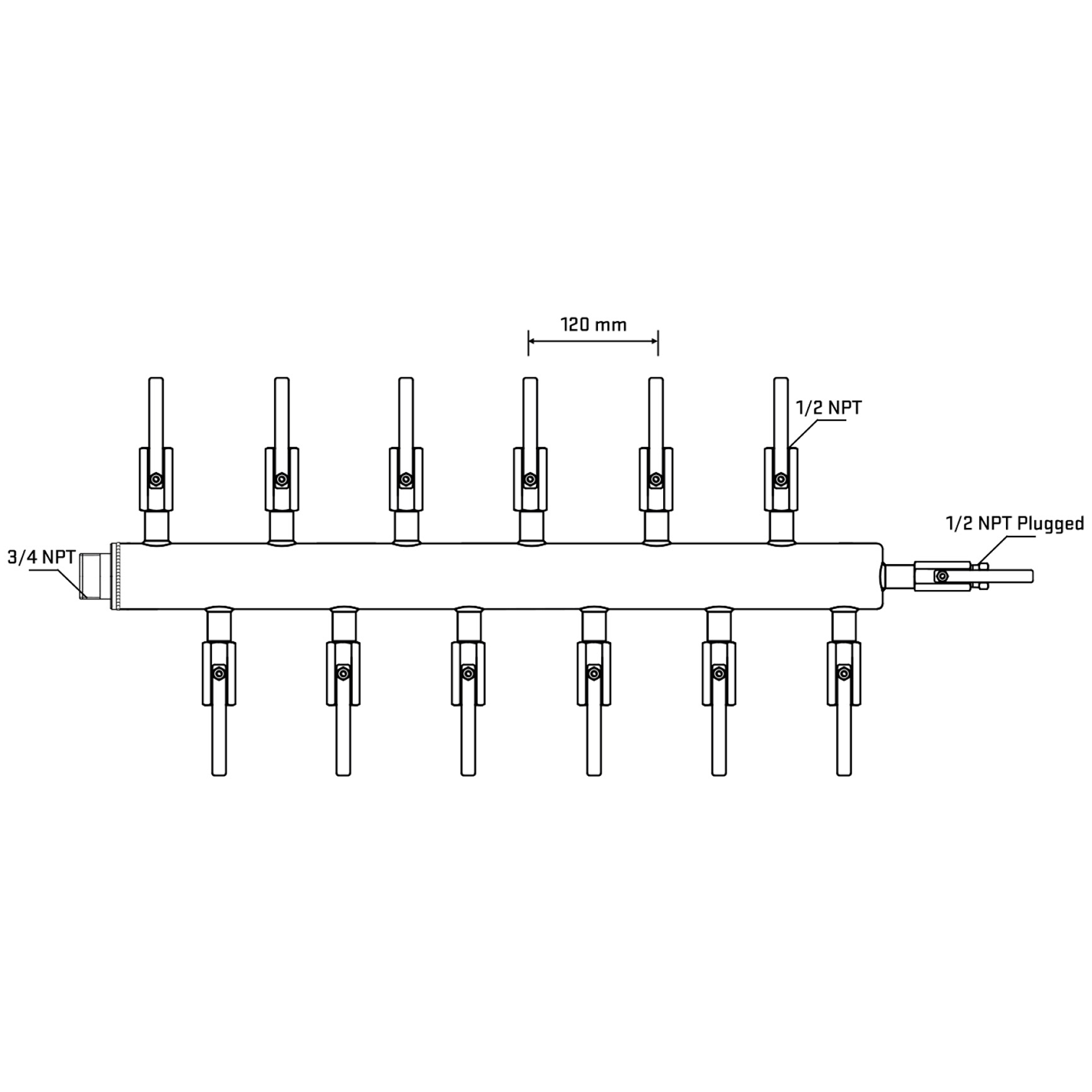 M5F2B081010 Manifolds Stainless Steel Double Sided