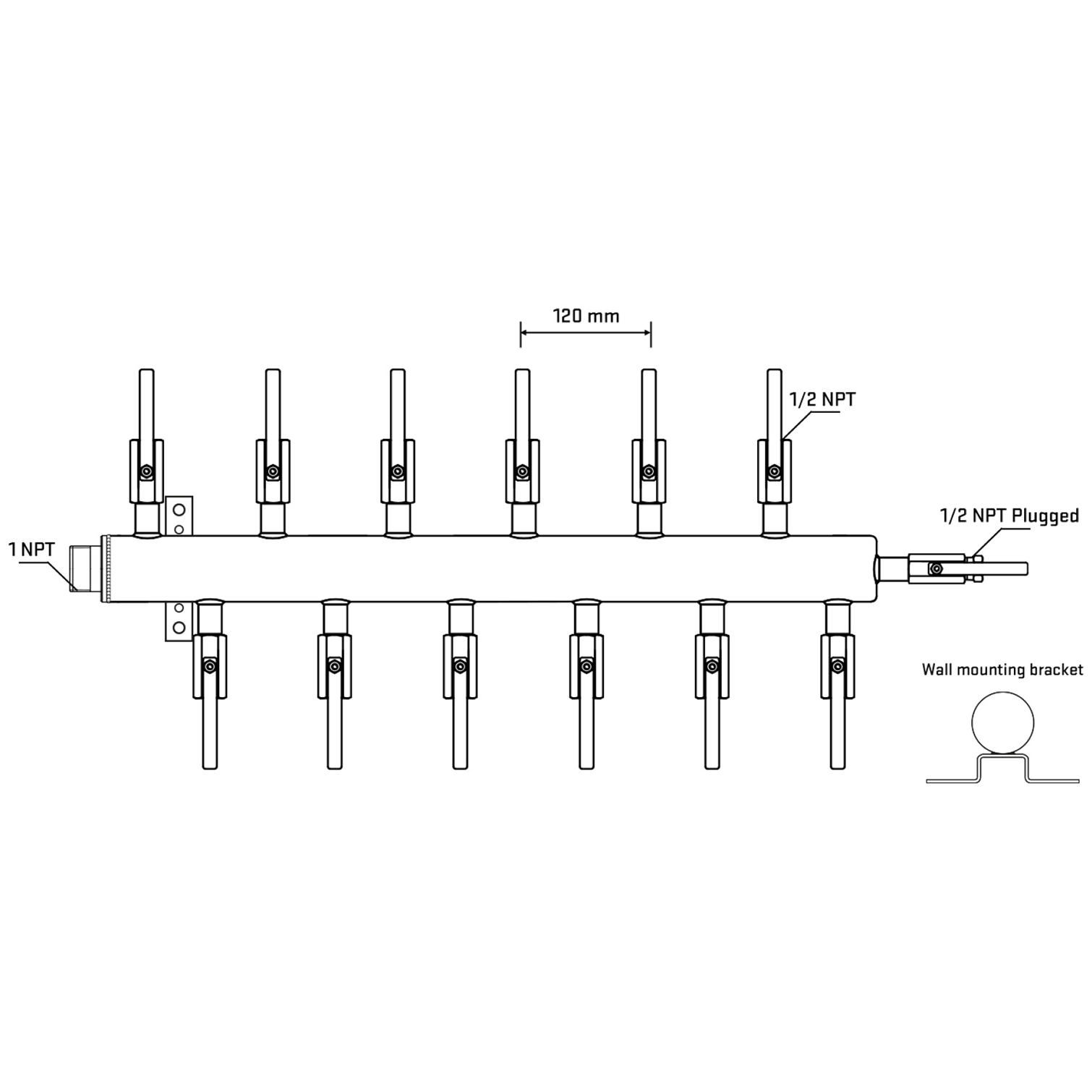 M5F2B081112 Manifolds Stainless Steel Double Sided