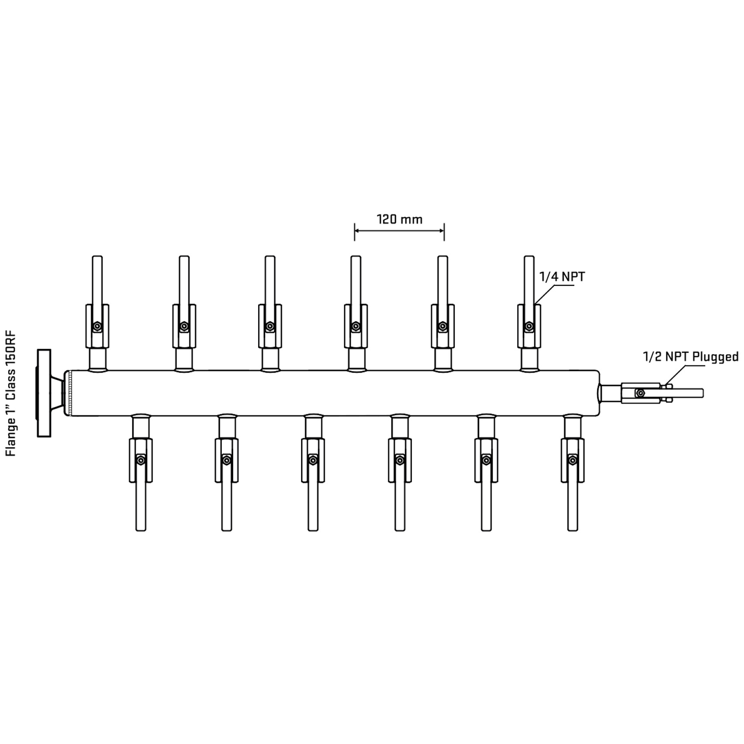 M5F2B090110 Manifolds Stainless Steel Double Sided