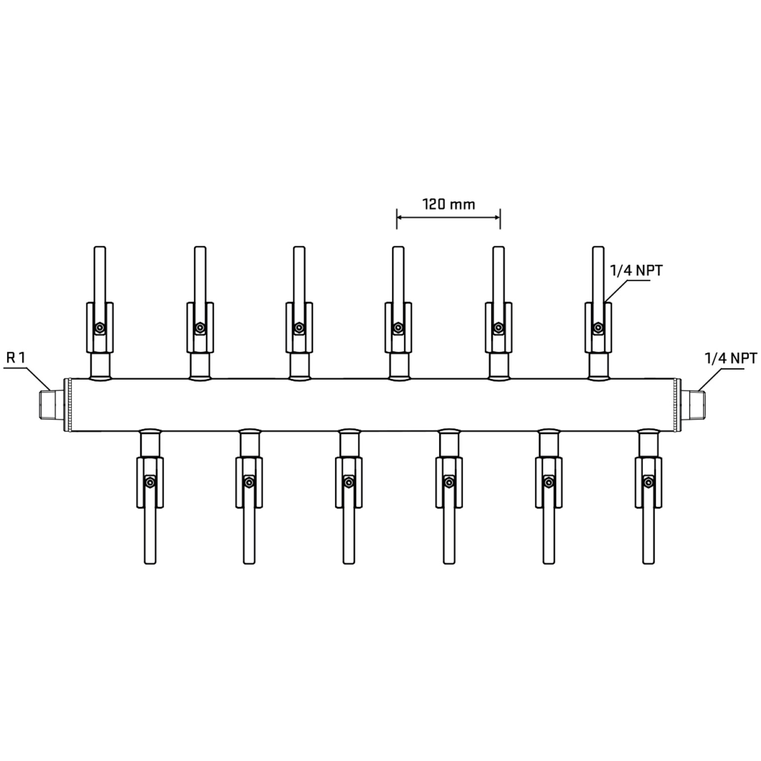 M5F2B090540 Manifolds Stainless Steel Double Sided