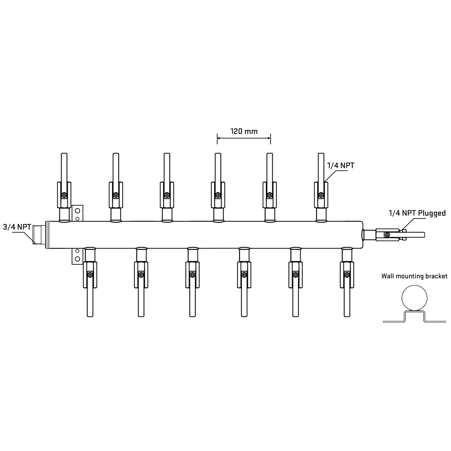 M5F2B091022 Manifolds Stainless Steel Double Sided