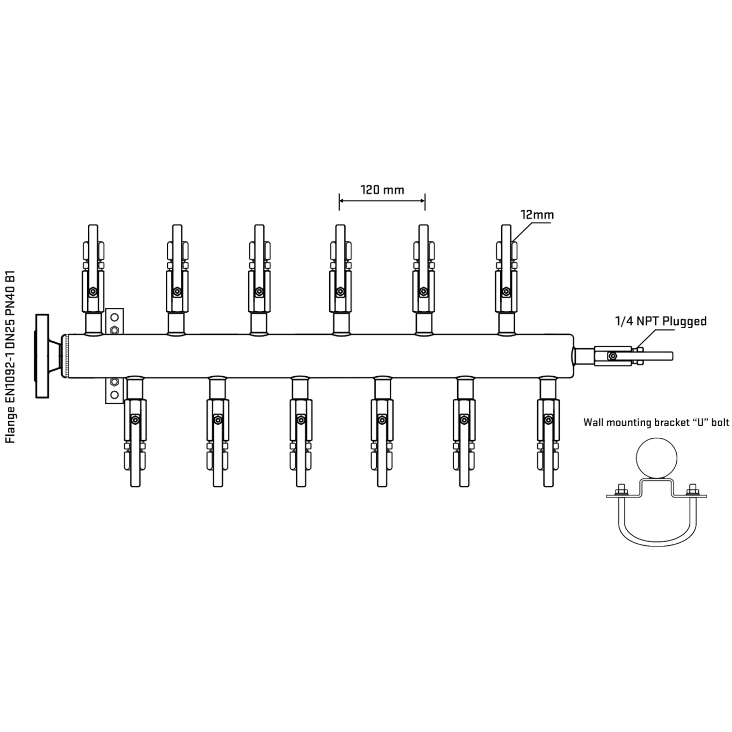 M5F2B100321 Manifolds Stainless Steel Double Sided