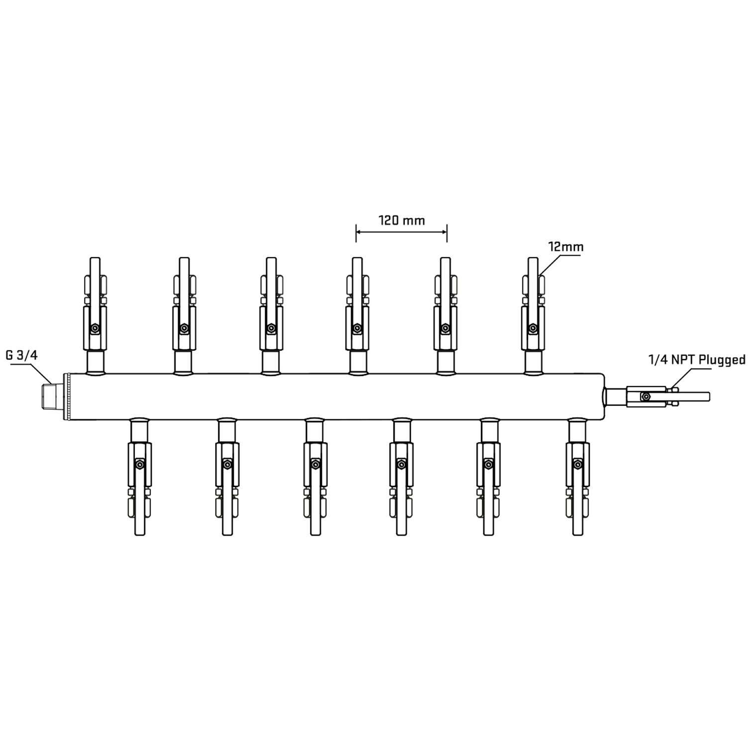 M5F2B100420 Manifolds Stainless Steel Double Sided