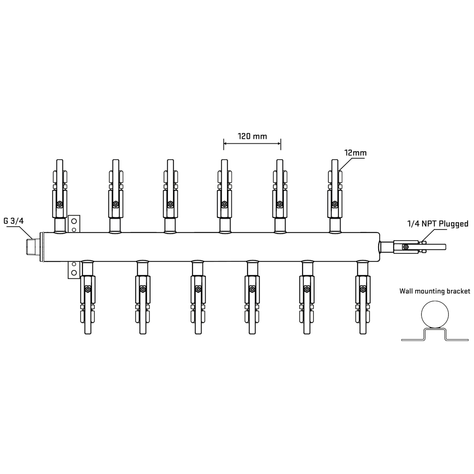 M5F2B100422 Manifolds Stainless Steel Double Sided