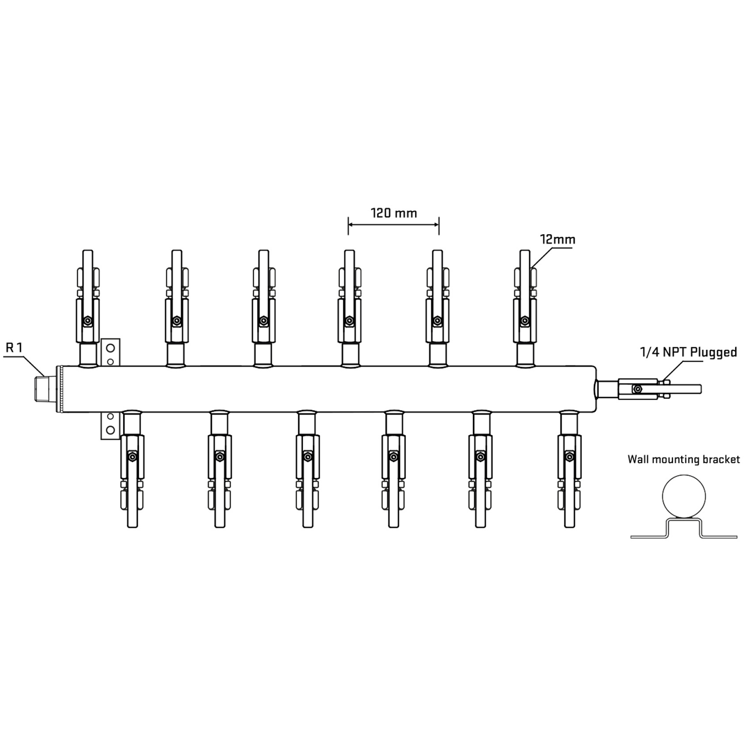 M5F2B100522 Manifolds Stainless Steel Double Sided