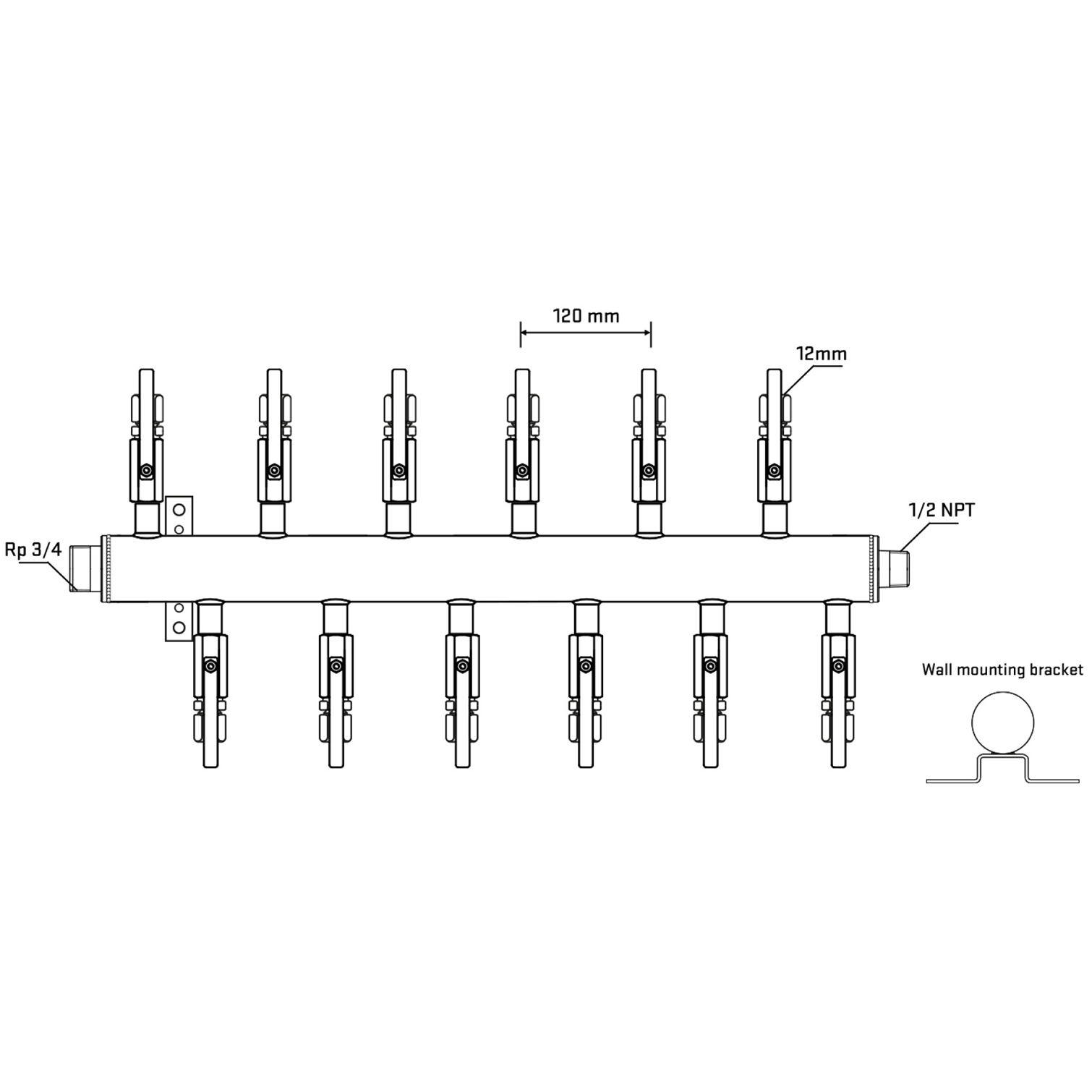 M5F2B100632 Manifolds Stainless Steel Double Sided