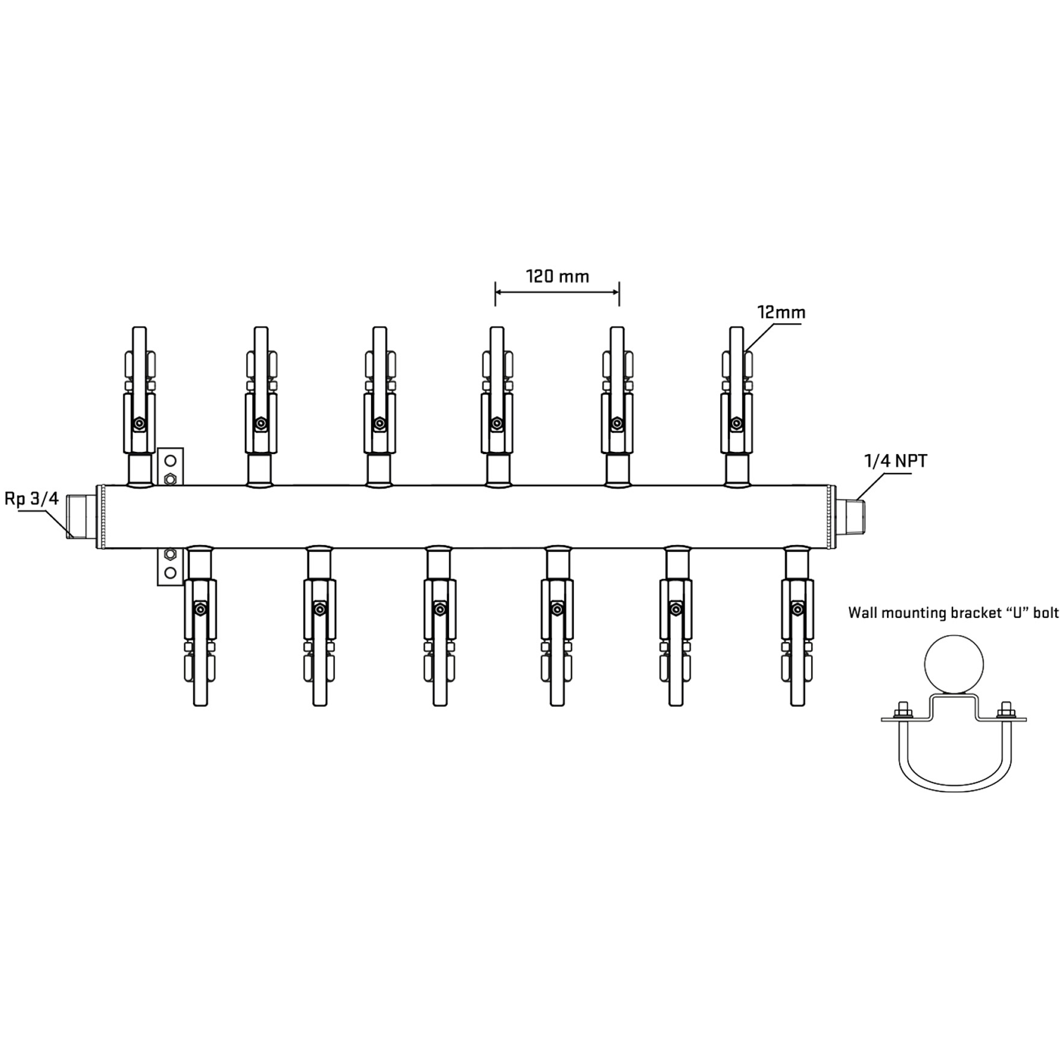 M5F2B100641 Manifolds Stainless Steel Double Sided