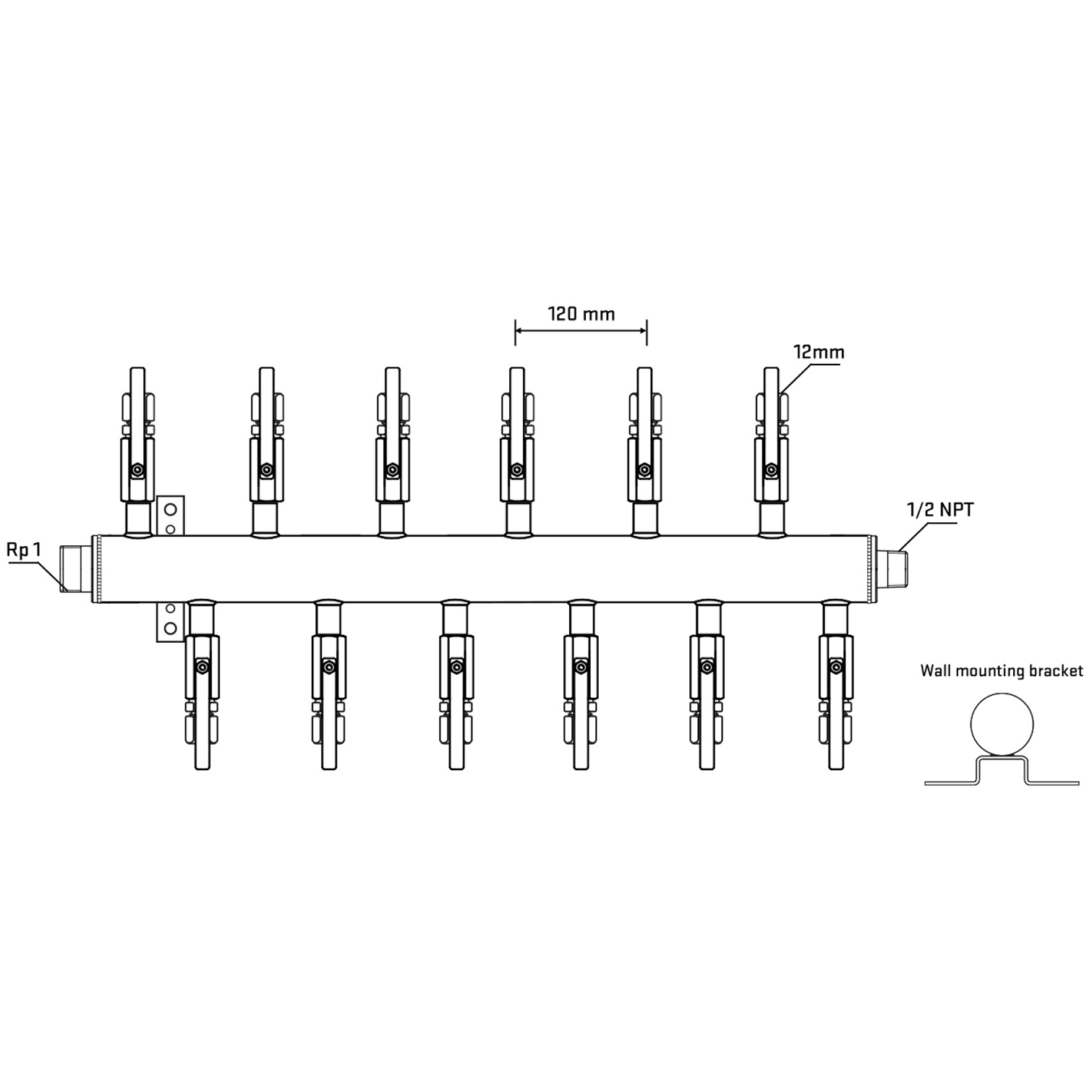 M5F2B100732 Manifolds Stainless Steel Double Sided