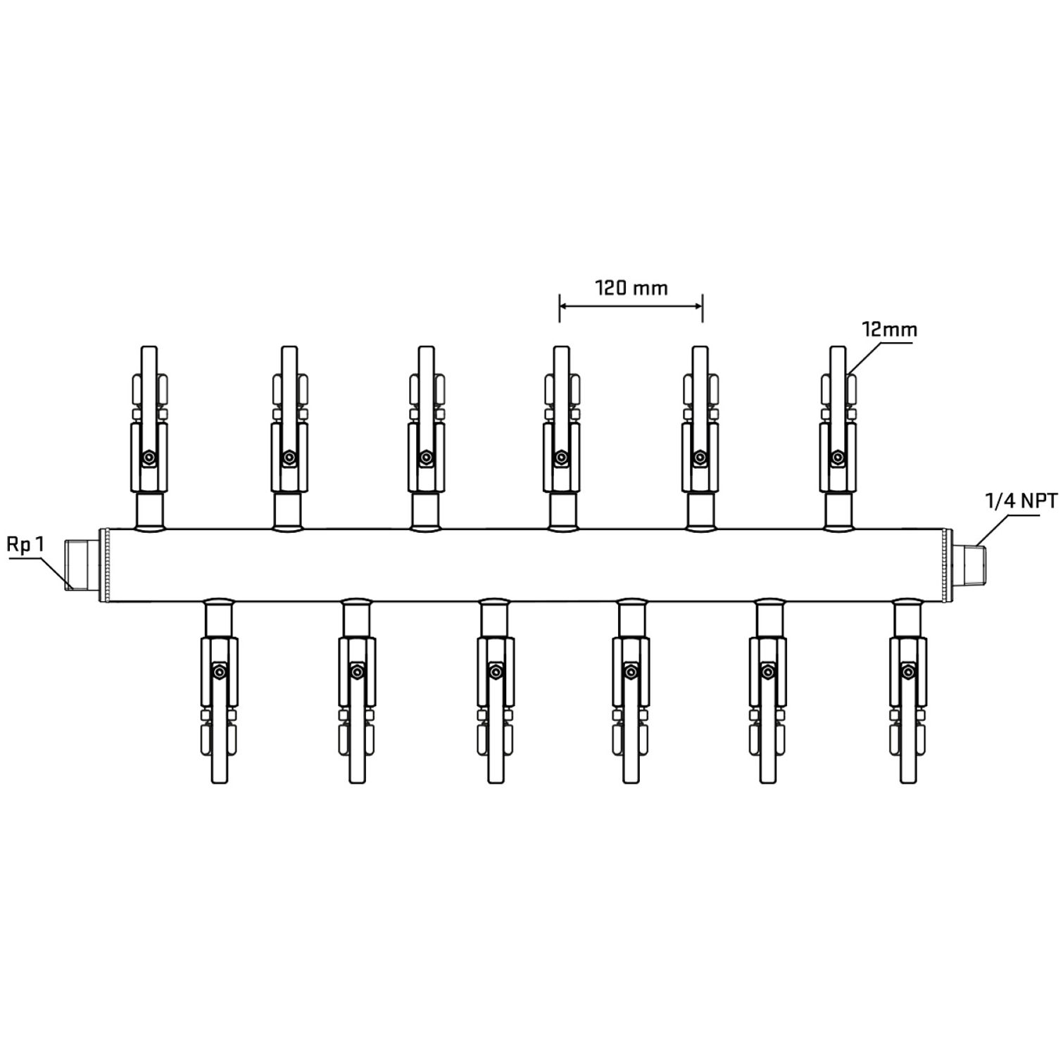 M5F2B100740 Manifolds Stainless Steel Double Sided