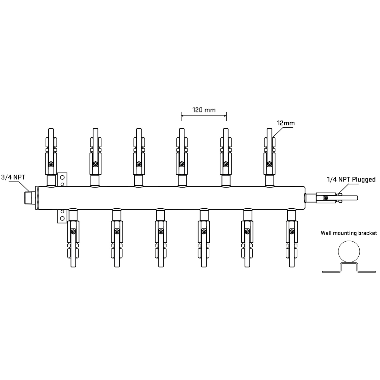 M5F2B100822 Manifolds Stainless Steel Double Sided