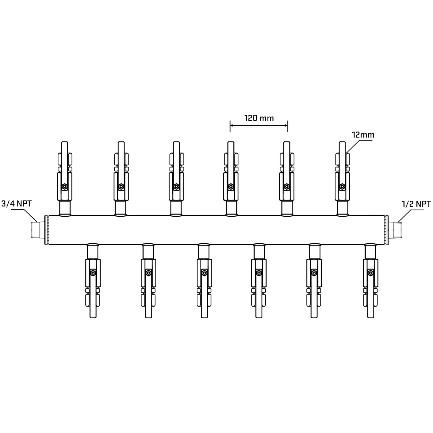 M5F2B100830 Manifolds Stainless Steel Double Sided