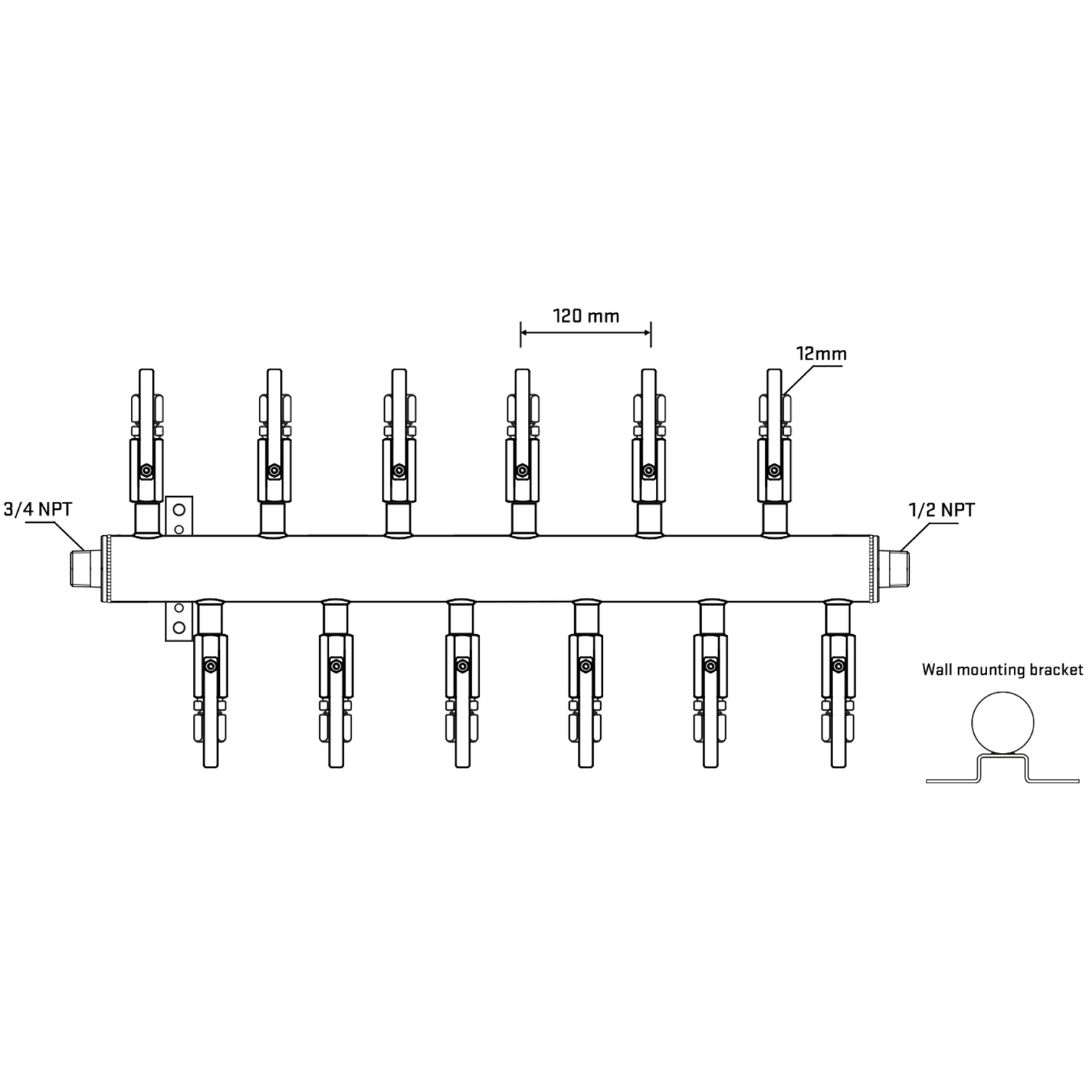 M5F2B100832 Manifolds Stainless Steel Double Sided