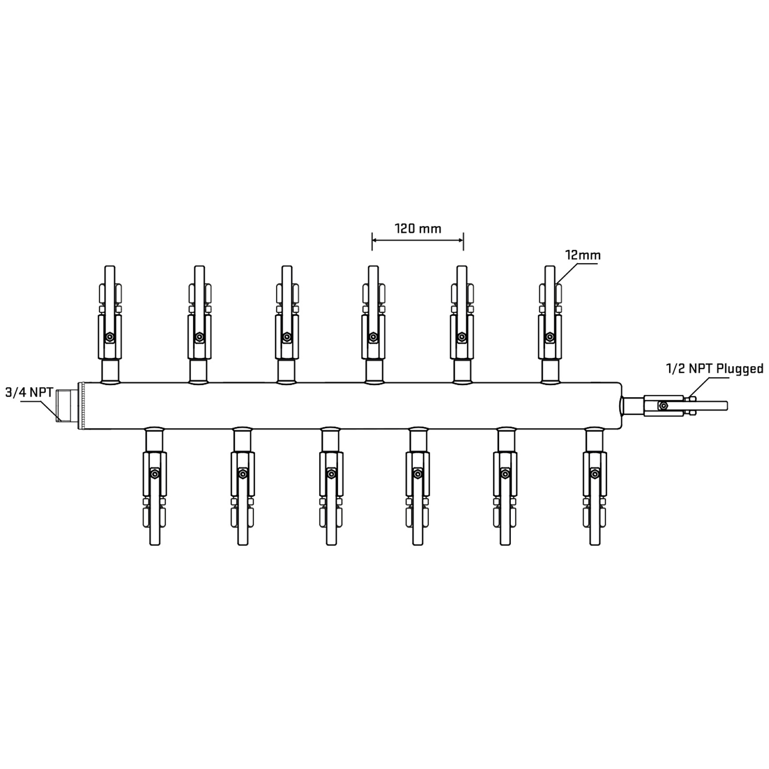 M5F2B101010 Manifolds Stainless Steel Double Sided