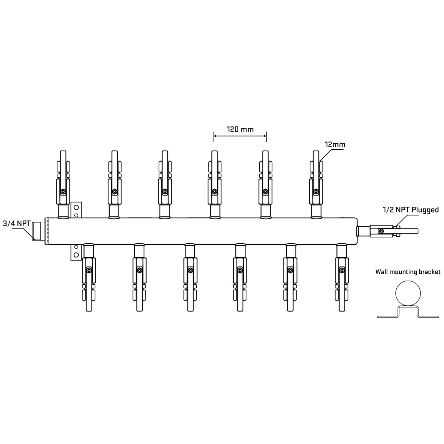 M5F2B101012 Manifolds Stainless Steel Double Sided