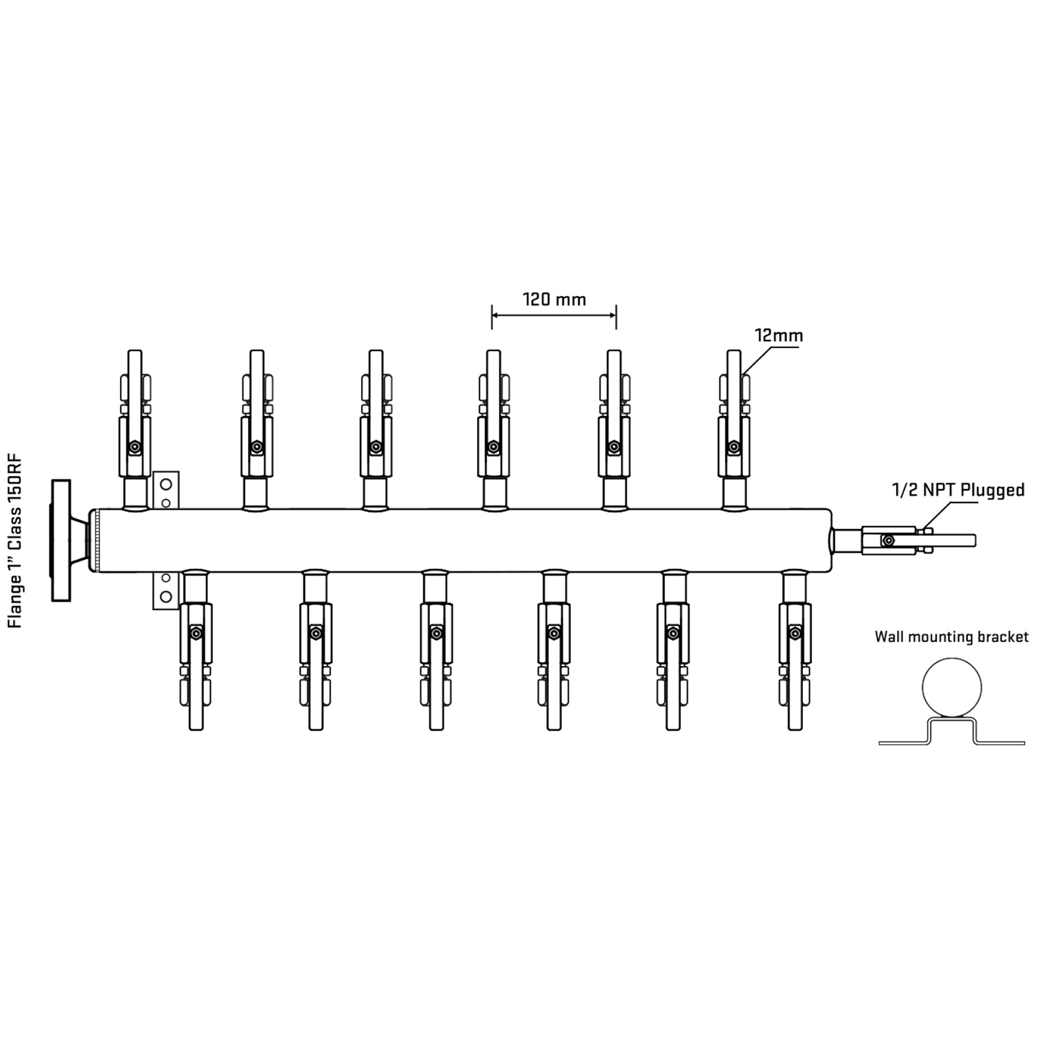 M5F2B110112 Manifolds Stainless Steel Double Sided