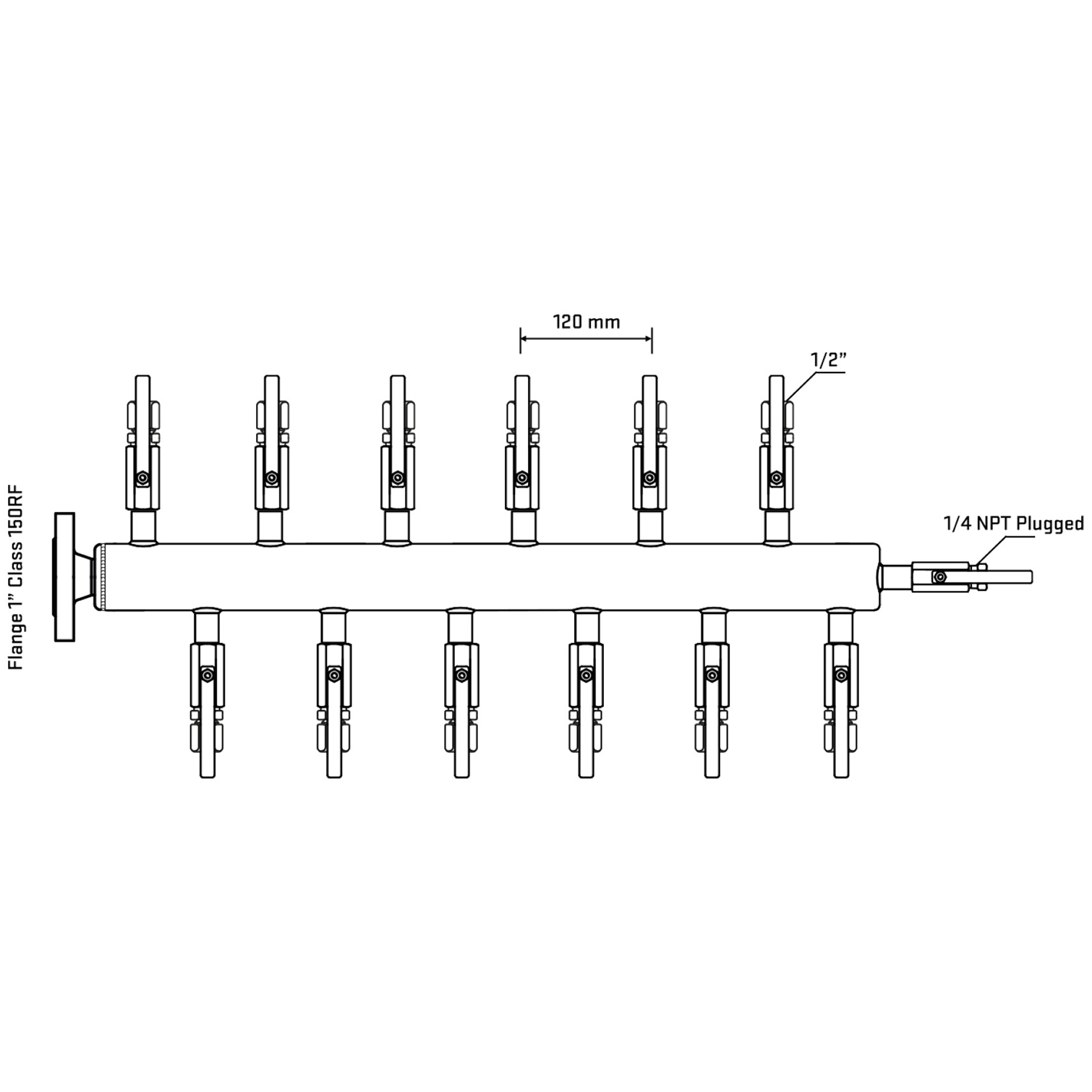 M5F2B120120 Manifolds Stainless Steel Double Sided