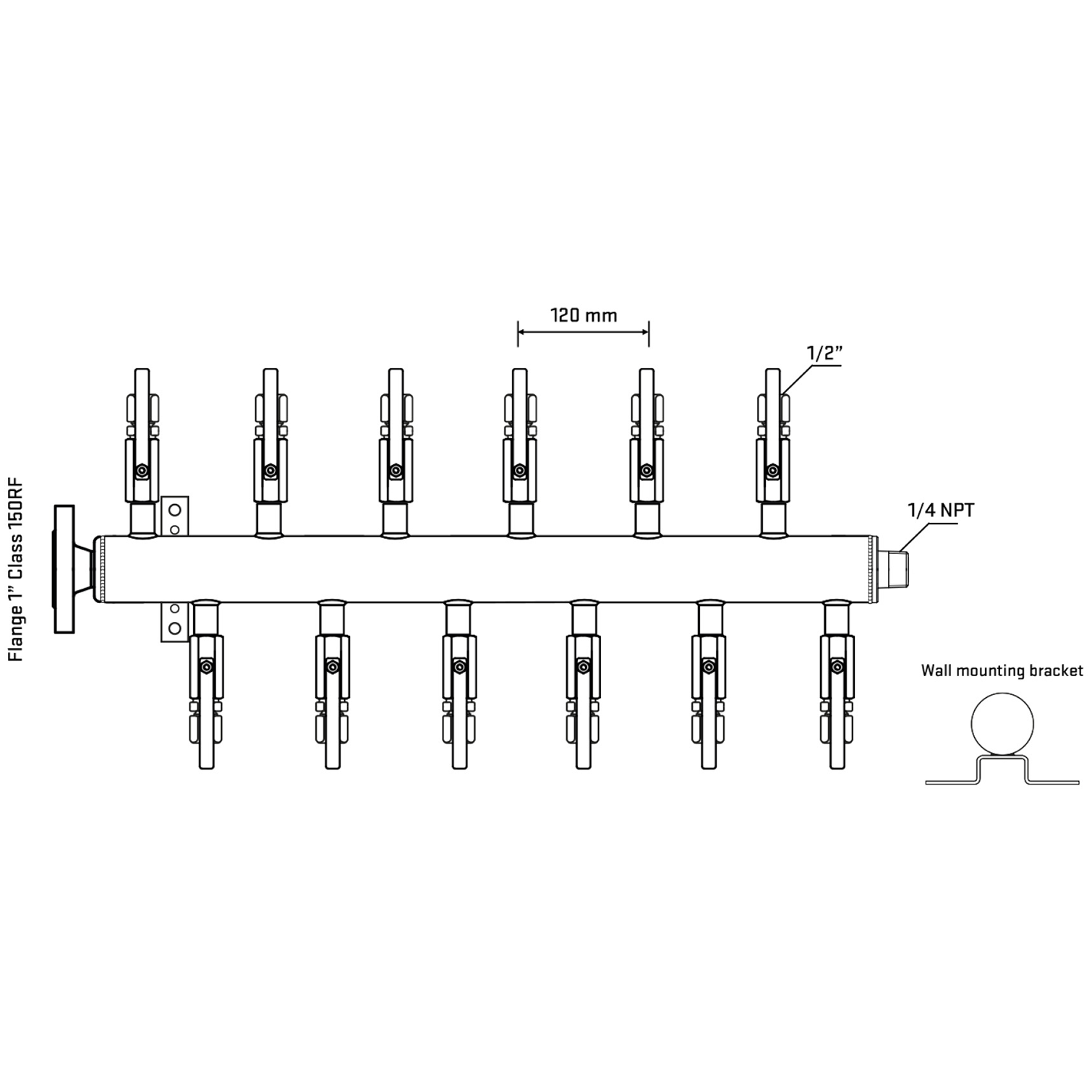 M5F2B120142 Manifolds Stainless Steel Double Sided