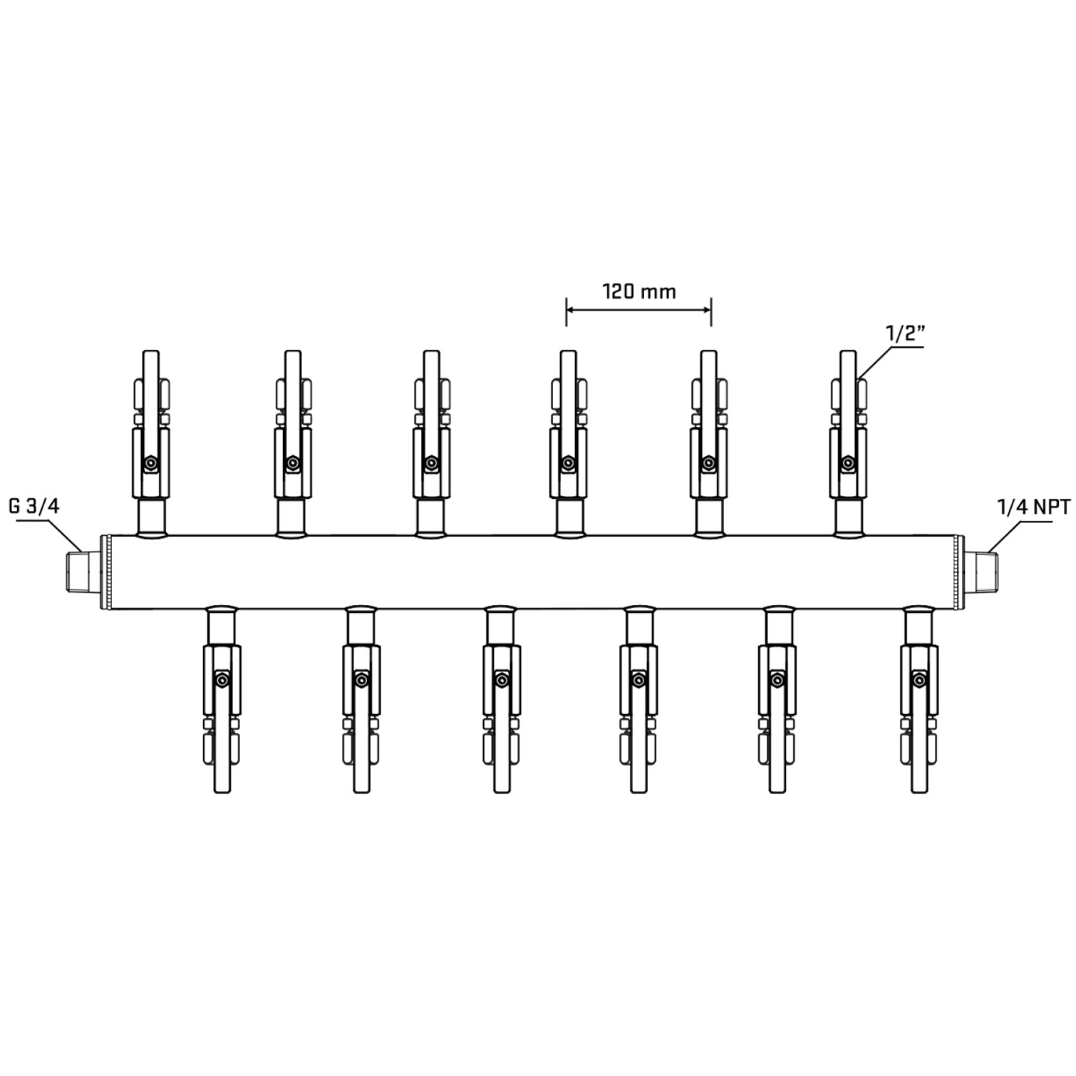 M5F2B120440 Manifolds Stainless Steel Double Sided