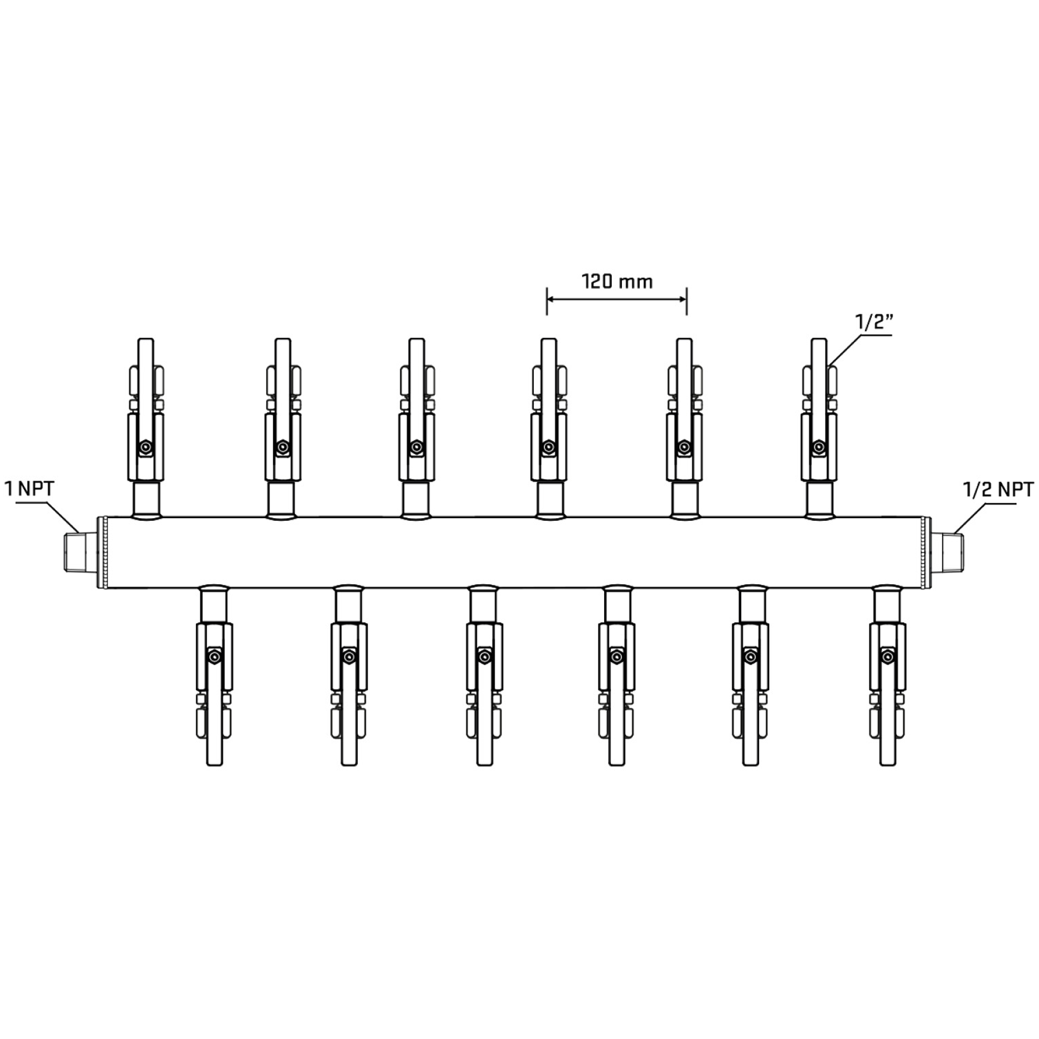 M5F2B120930 Manifolds Stainless Steel Double Sided