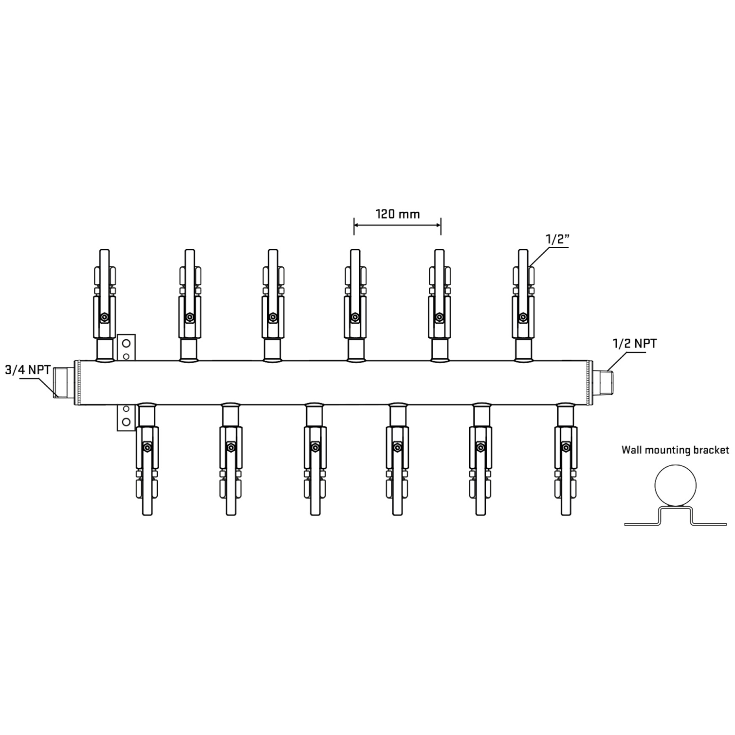 M5F2B121032 Manifolds Stainless Steel Double Sided