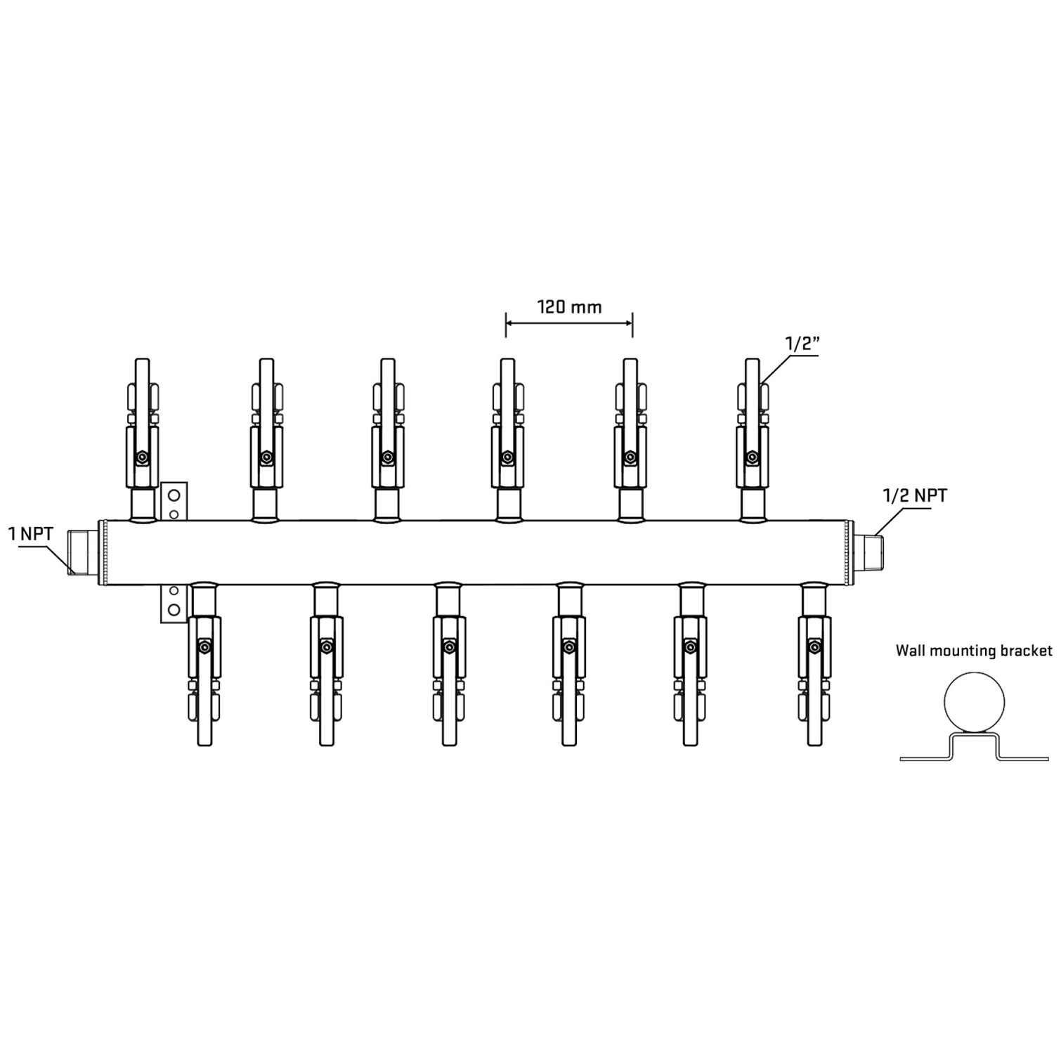 M5F2B121132 Manifolds Stainless Steel Double Sided