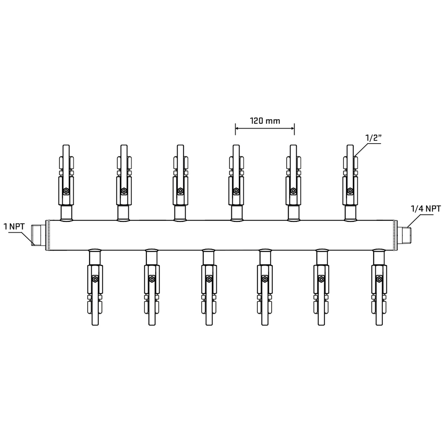 M5F2B121140 Manifolds Stainless Steel Double Sided